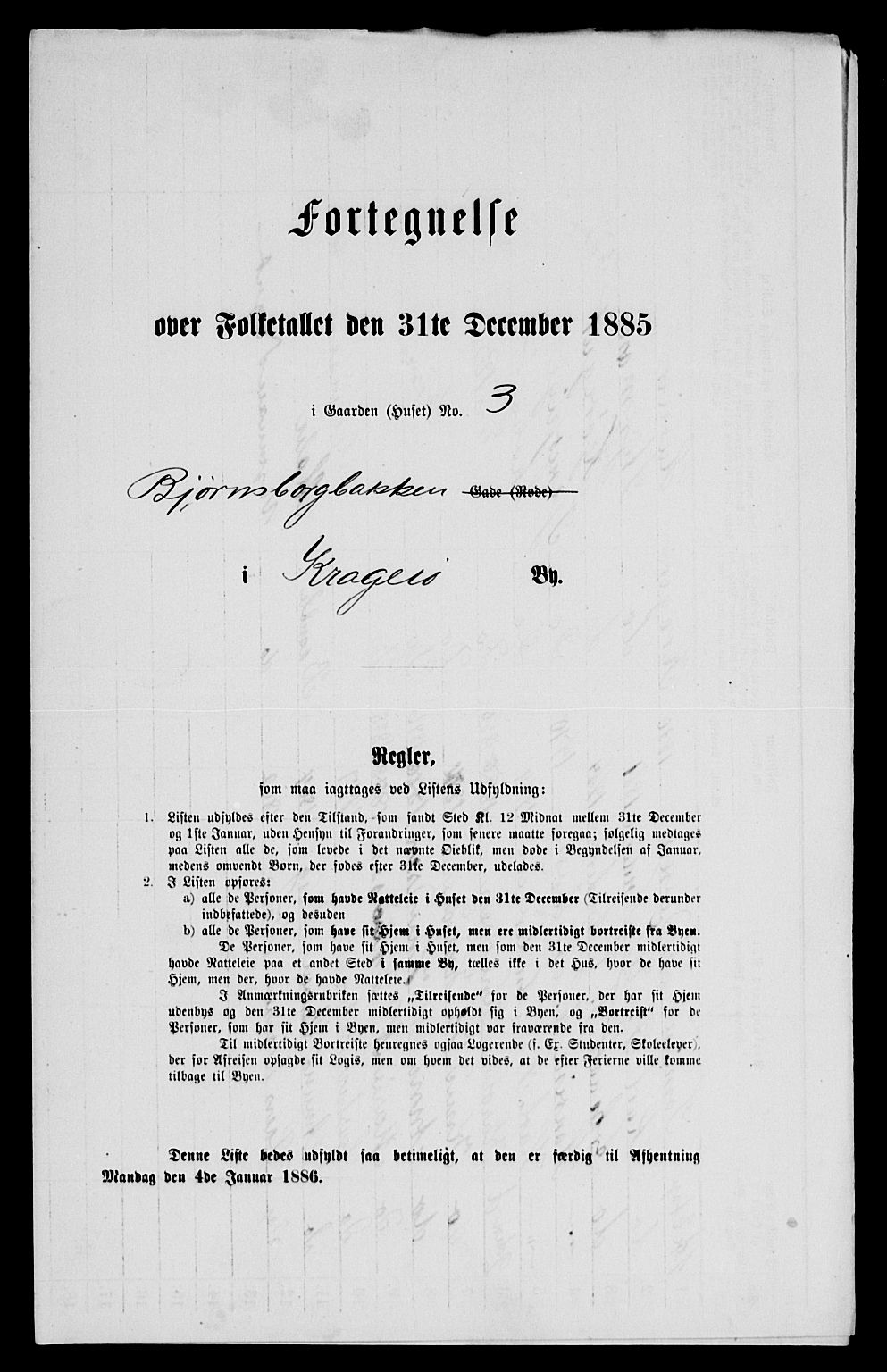 SAKO, 1885 census for 0801 Kragerø, 1885, p. 892