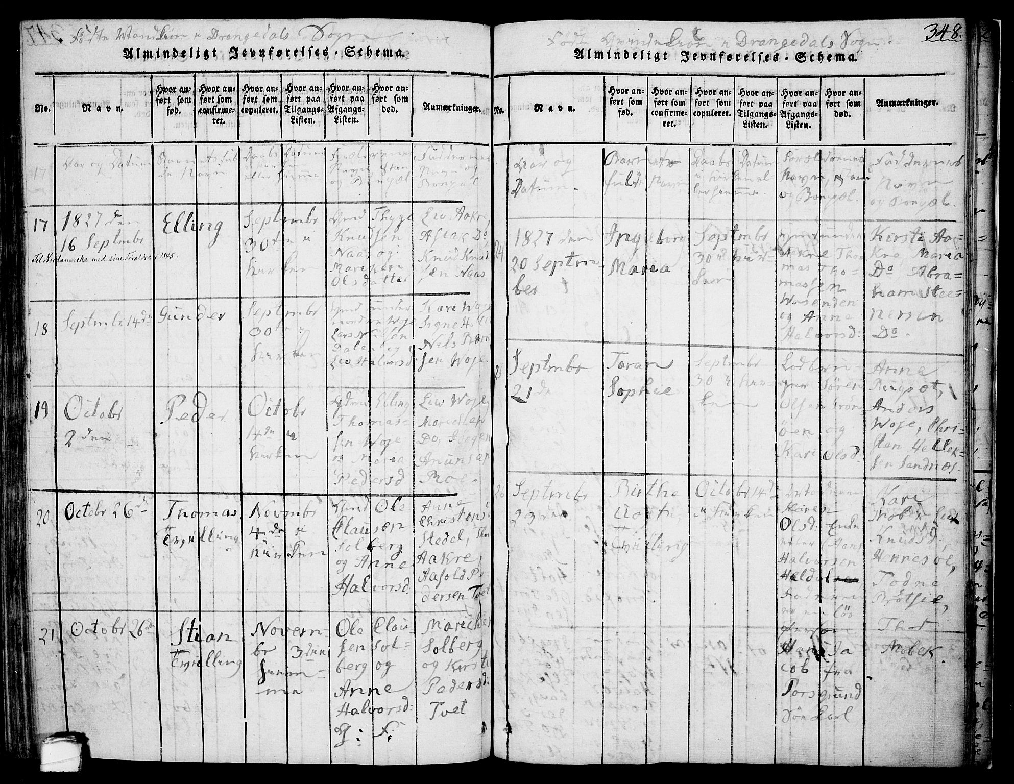 Drangedal kirkebøker, SAKO/A-258/F/Fa/L0005: Parish register (official) no. 5 /1, 1814-1831, p. 348