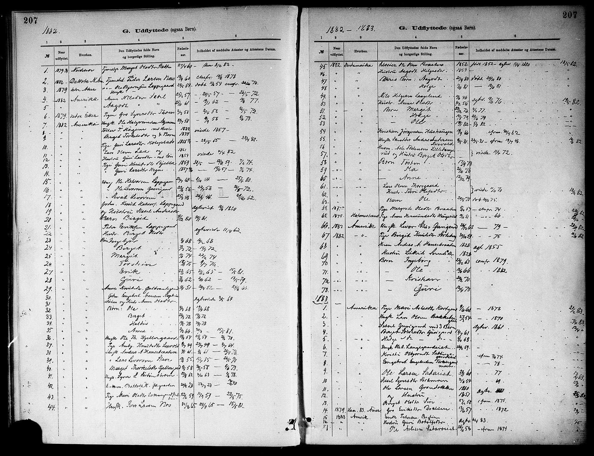 Ål kirkebøker, AV/SAKO-A-249/F/Fa/L0008: Parish register (official) no. I 8, 1882-1896, p. 207