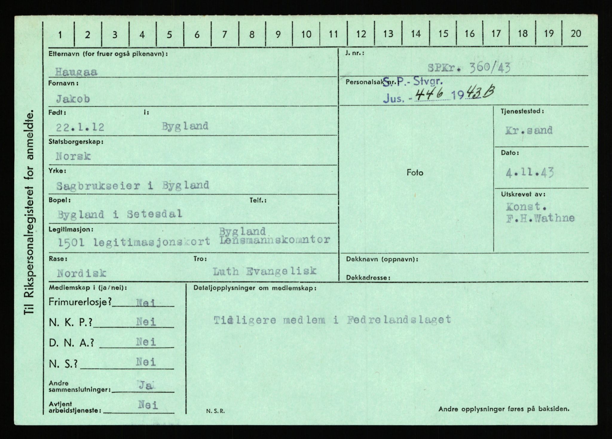 Statspolitiet - Hovedkontoret / Osloavdelingen, AV/RA-S-1329/C/Ca/L0006: Hanche - Hokstvedt, 1943-1945, p. 2205