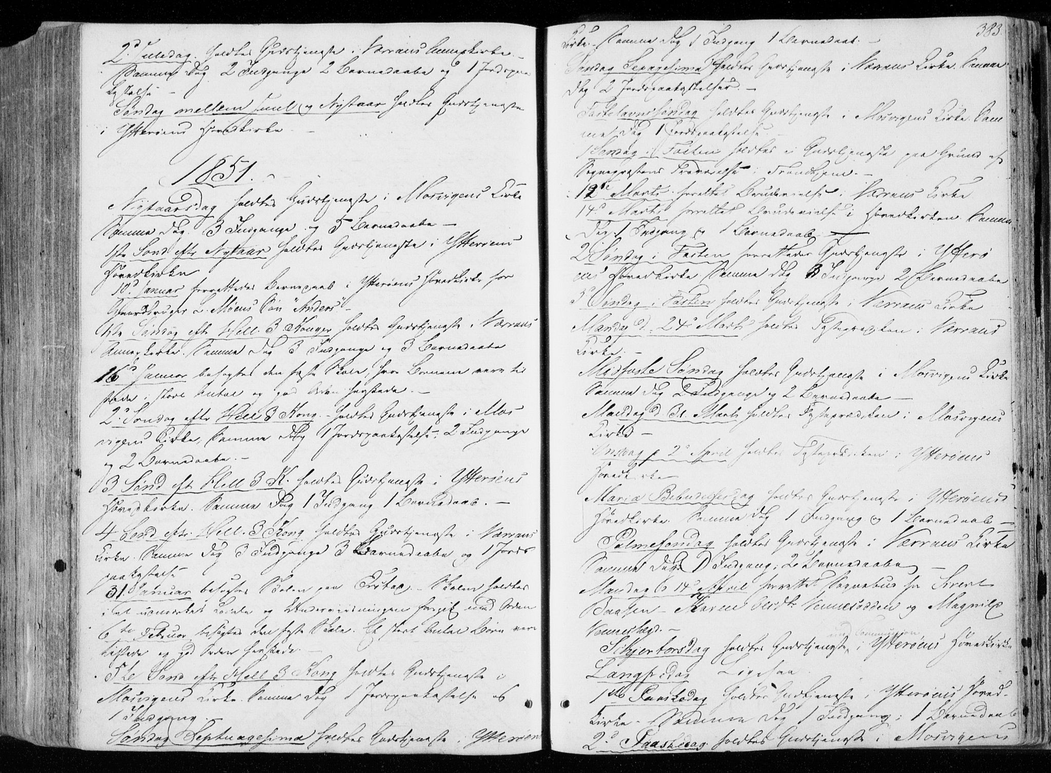Ministerialprotokoller, klokkerbøker og fødselsregistre - Nord-Trøndelag, SAT/A-1458/722/L0218: Parish register (official) no. 722A05, 1843-1868, p. 383