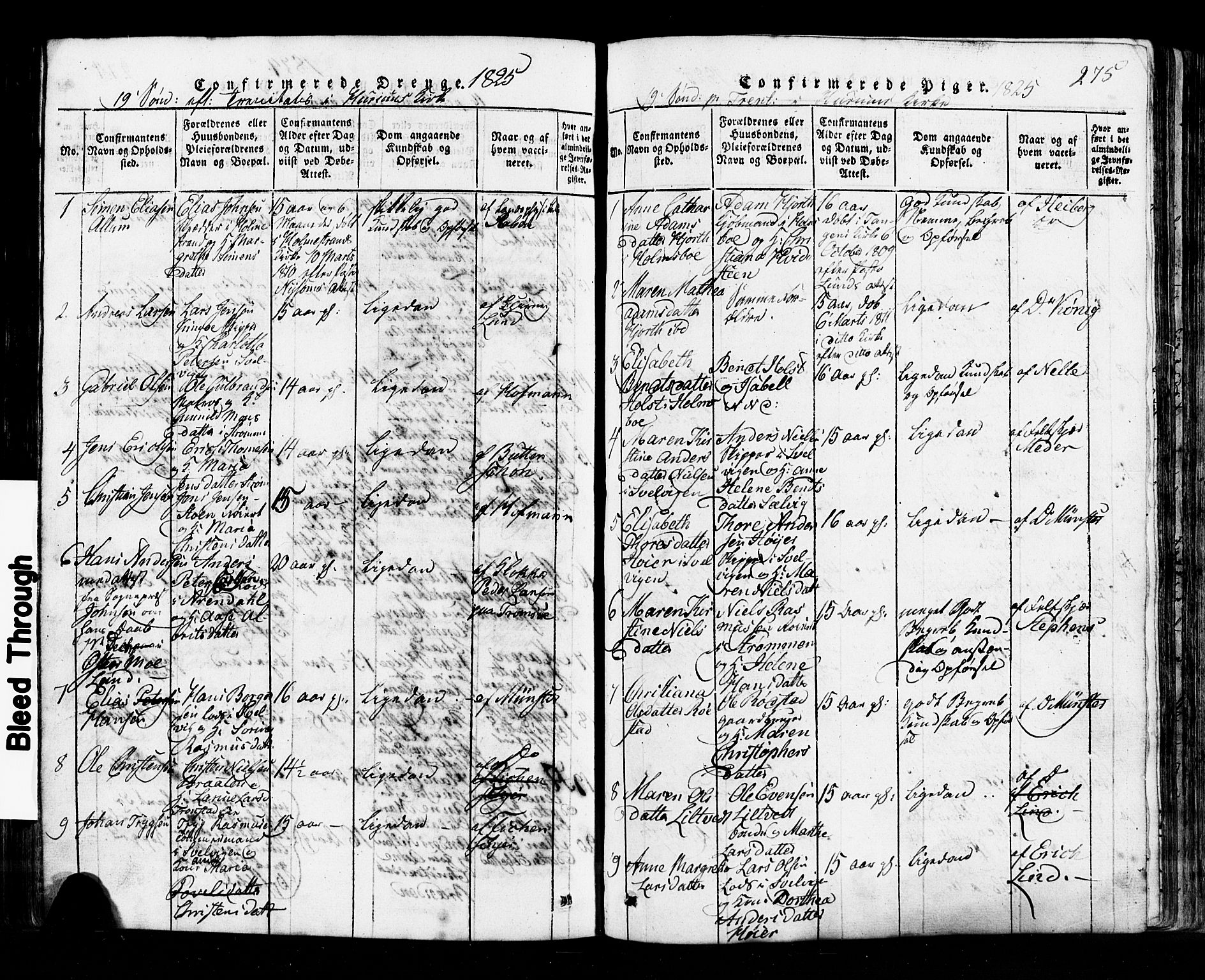 Hurum kirkebøker, AV/SAKO-A-229/G/Ga/L0001: Parish register (copy) no. I 1, 1816-1826, p. 275