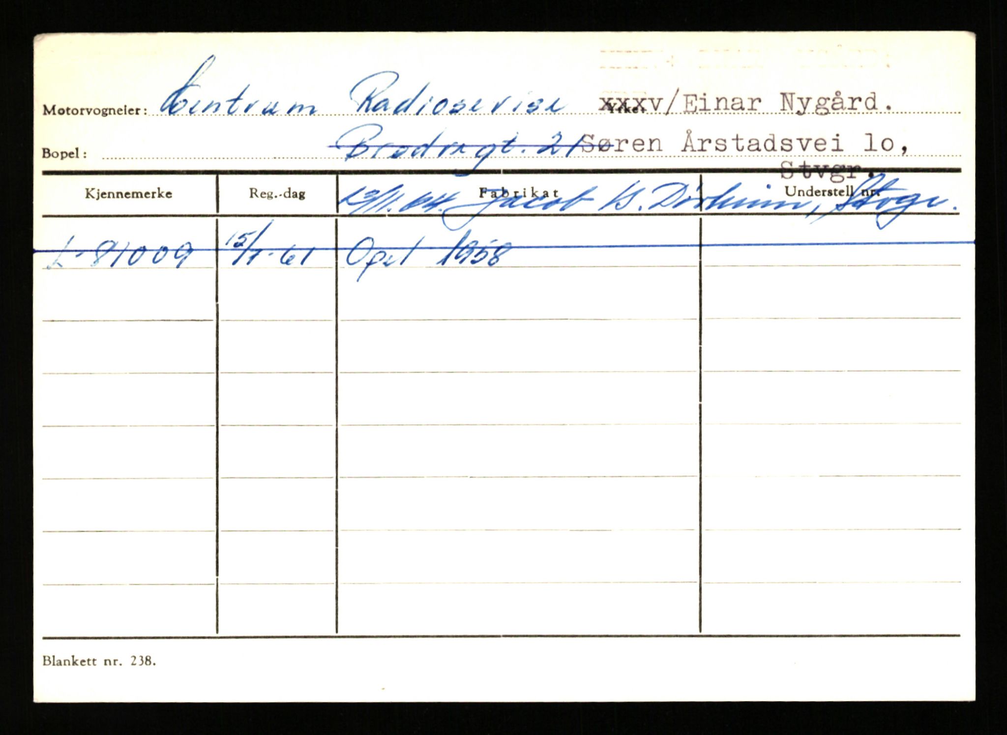 Stavanger trafikkstasjon, SAST/A-101942/0/H/L0005: Bue - Dahlstrøm, 1930-1971, p. 2181