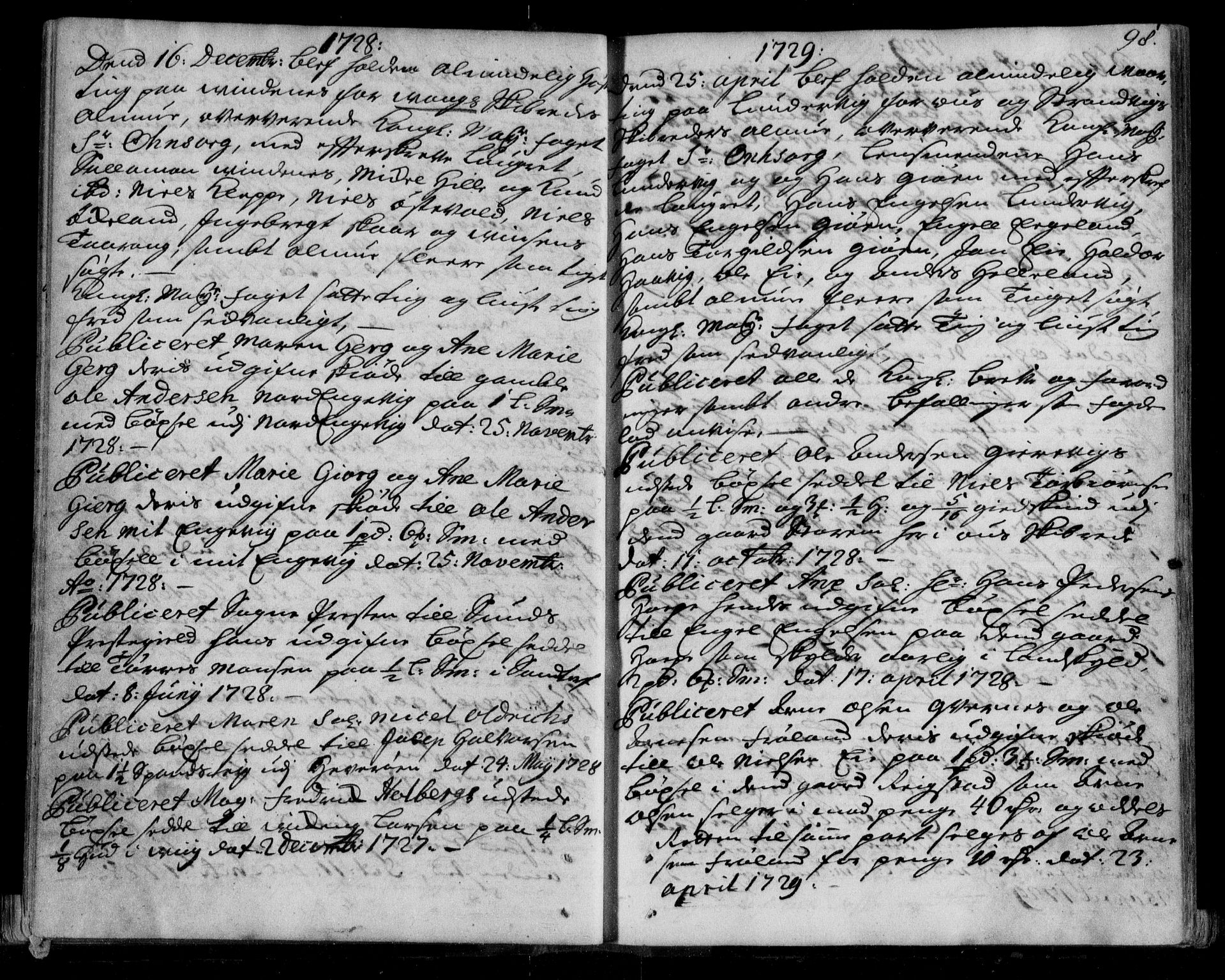 Sunnhordland sorenskrivar, SAB/A-2401/1/F/Faa/L0033: Tingbøker, 1728-1729, p. 97b-98a