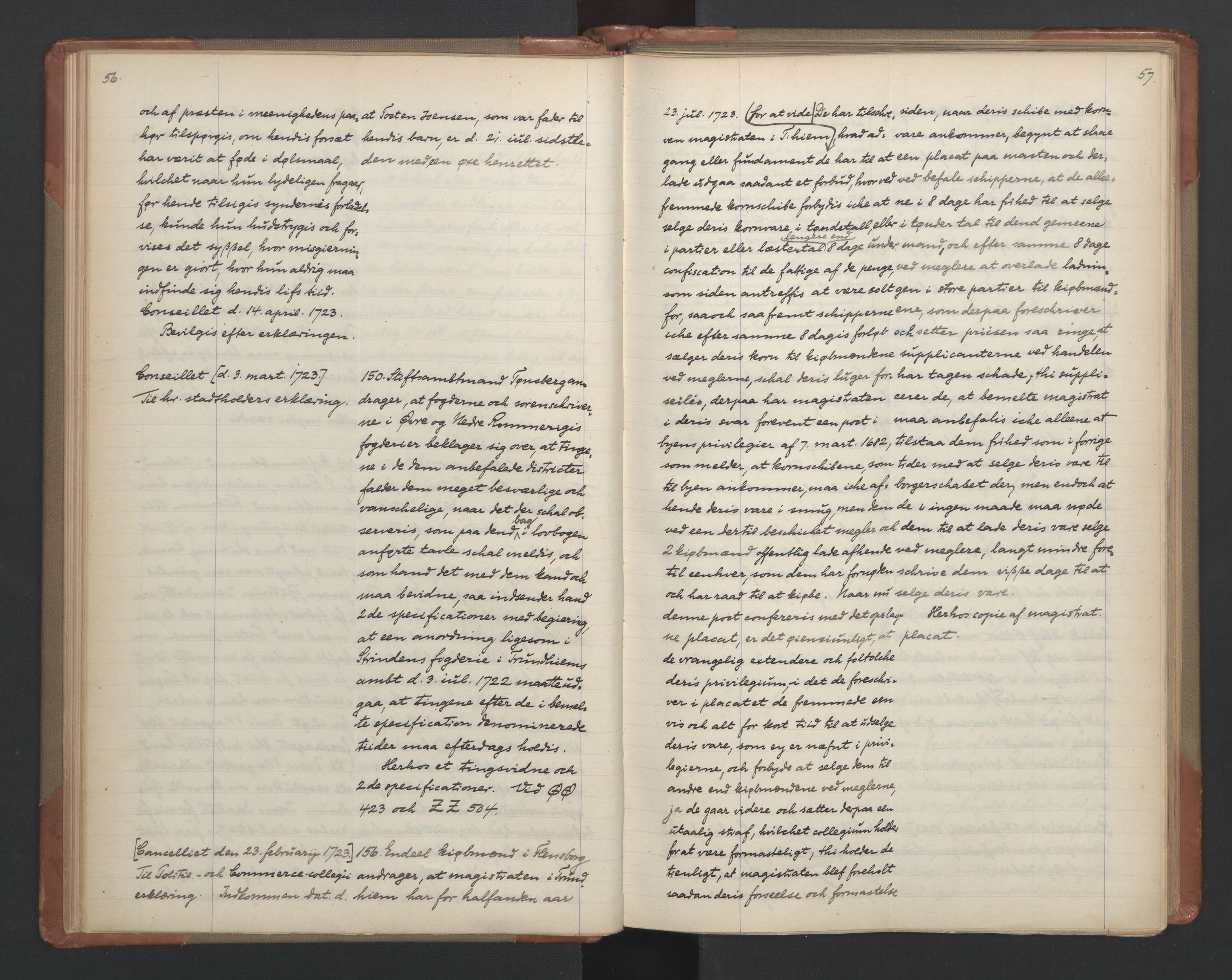 Avskriftsamlingen, AV/RA-EA-4022/F/Fa/L0086: Supplikker, 1723, p. 33