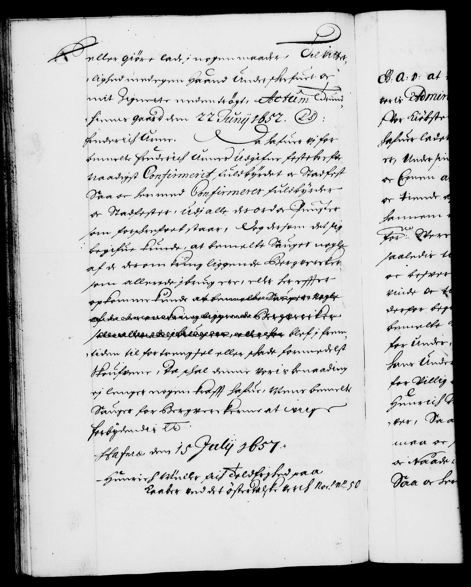 Danske Kanselli 1572-1799, RA/EA-3023/F/Fc/Fca/Fcaa/L0009: Norske registre (mikrofilm), 1657-1660, p. 42b
