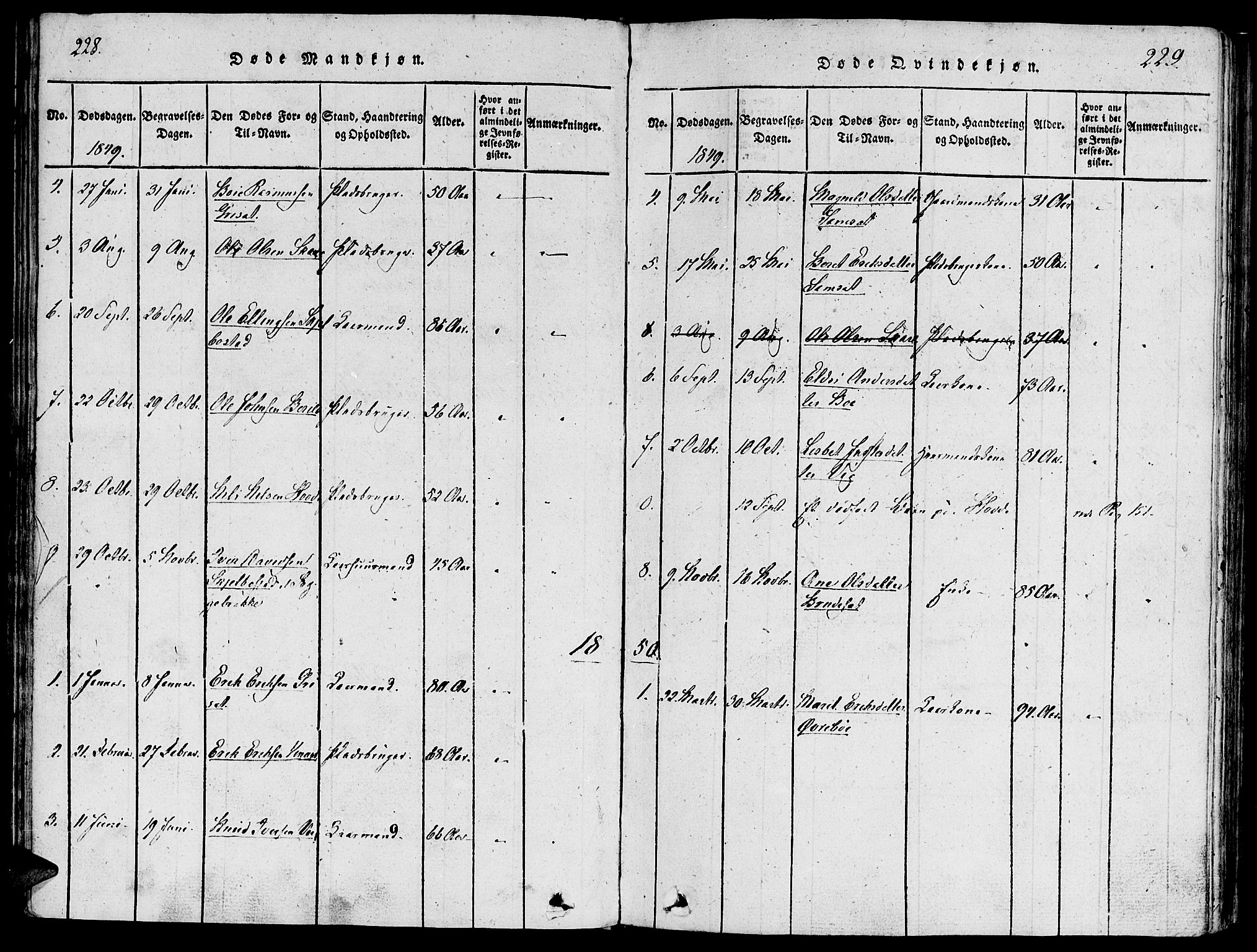 Ministerialprotokoller, klokkerbøker og fødselsregistre - Møre og Romsdal, SAT/A-1454/543/L0561: Parish register (official) no. 543A01, 1818-1853, p. 228-229