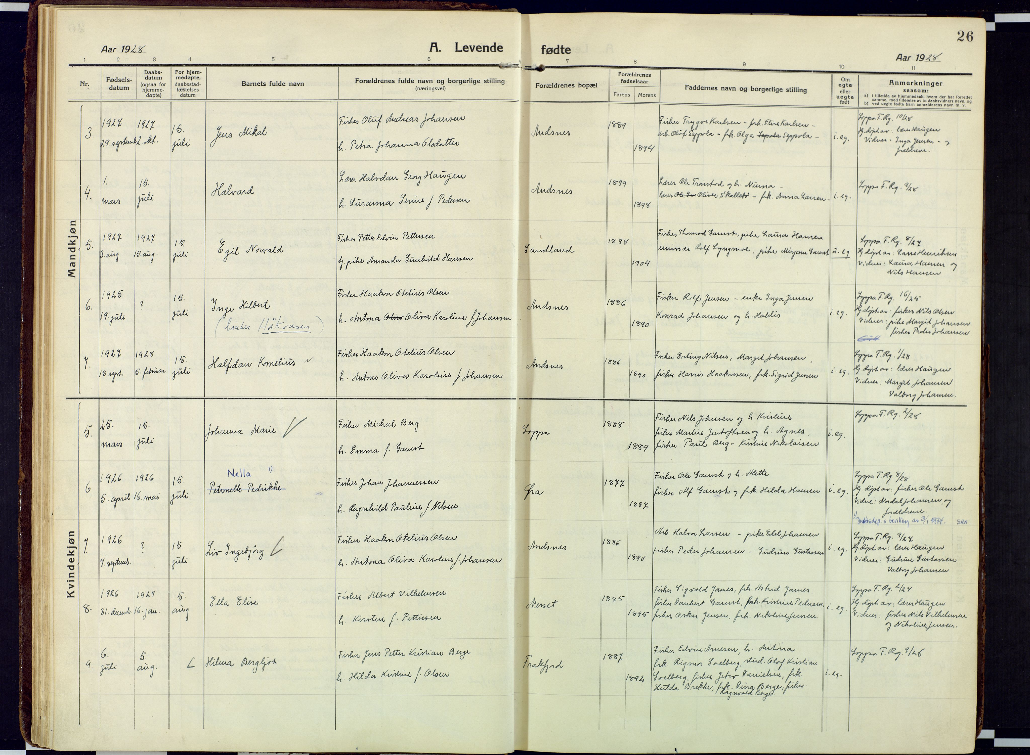 Loppa sokneprestkontor, SATØ/S-1339/H/Ha/L0013kirke: Parish register (official) no. 13, 1920-1932, p. 26
