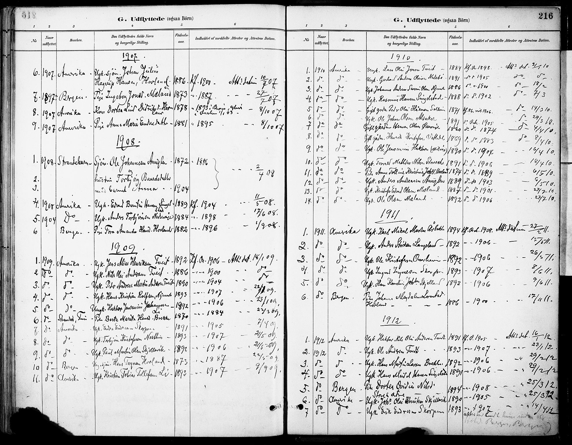 Tysnes sokneprestembete, SAB/A-78601/H/Haa: Parish register (official) no. C 1, 1887-1912, p. 216