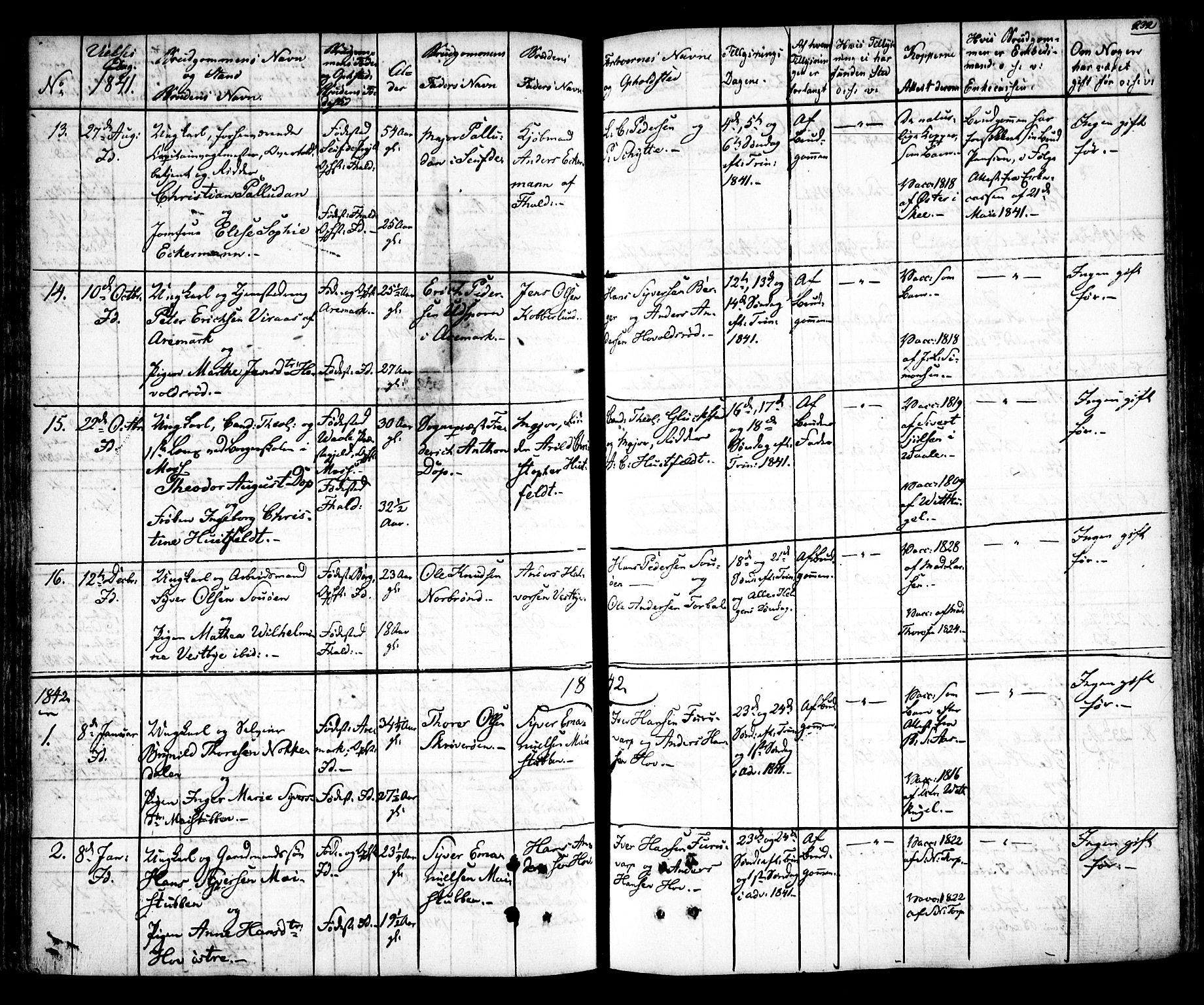 Idd prestekontor Kirkebøker, AV/SAO-A-10911/F/Fc/L0003: Parish register (official) no. III 3, 1832-1847, p. 232