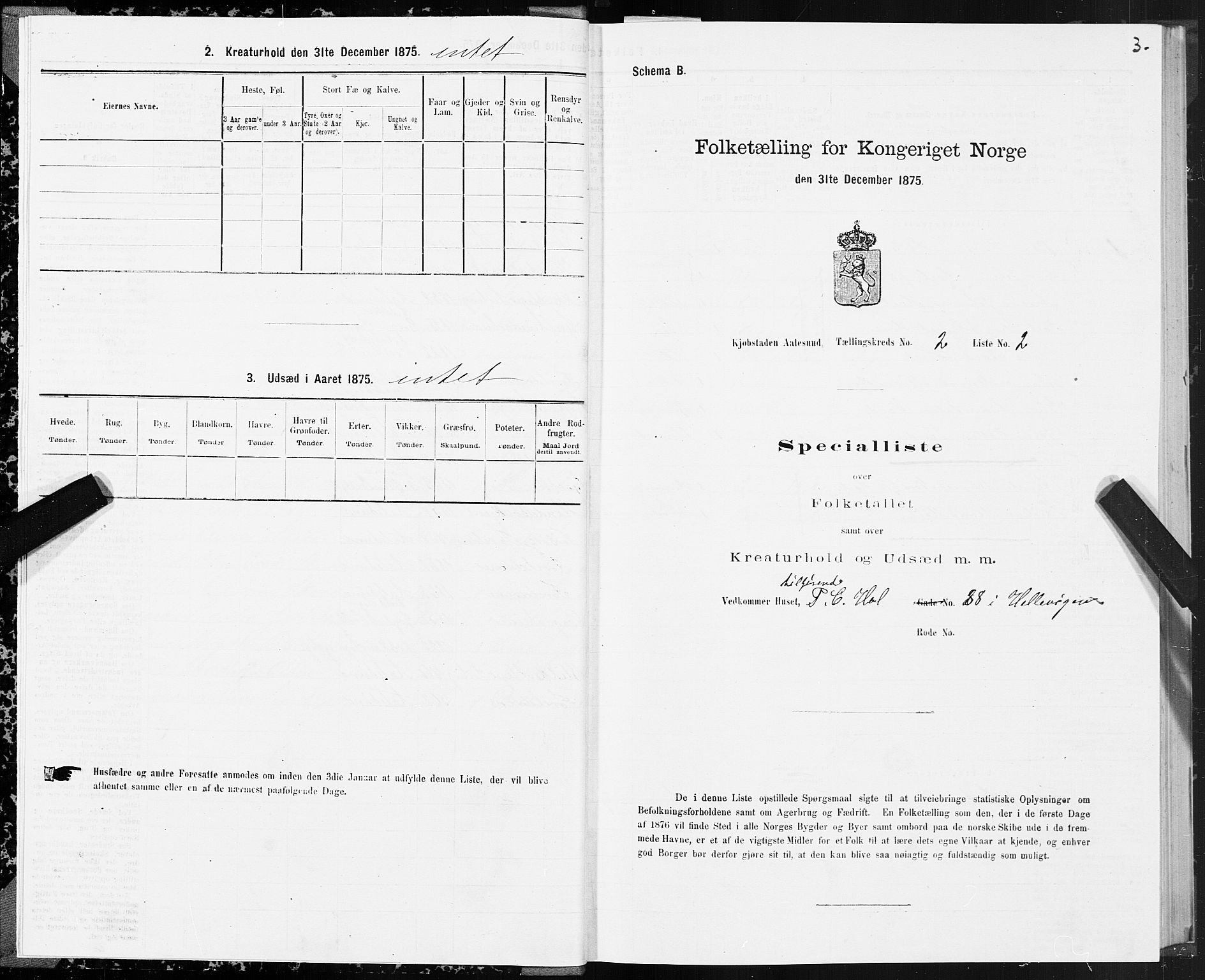 SAT, 1875 census for 1501P Ålesund, 1875, p. 2003