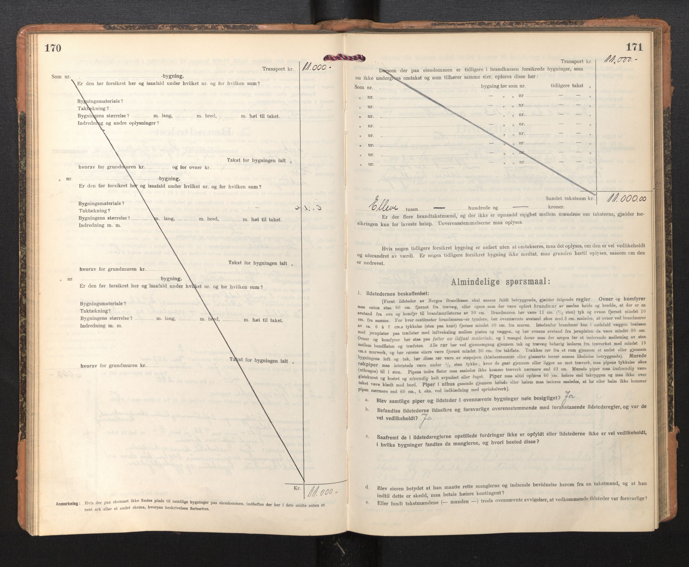 Lensmannen i Leikanger, AV/SAB-A-29201/0012/L0006: Branntakstprotokoll, skjematakst, 1920-1926, p. 170-171