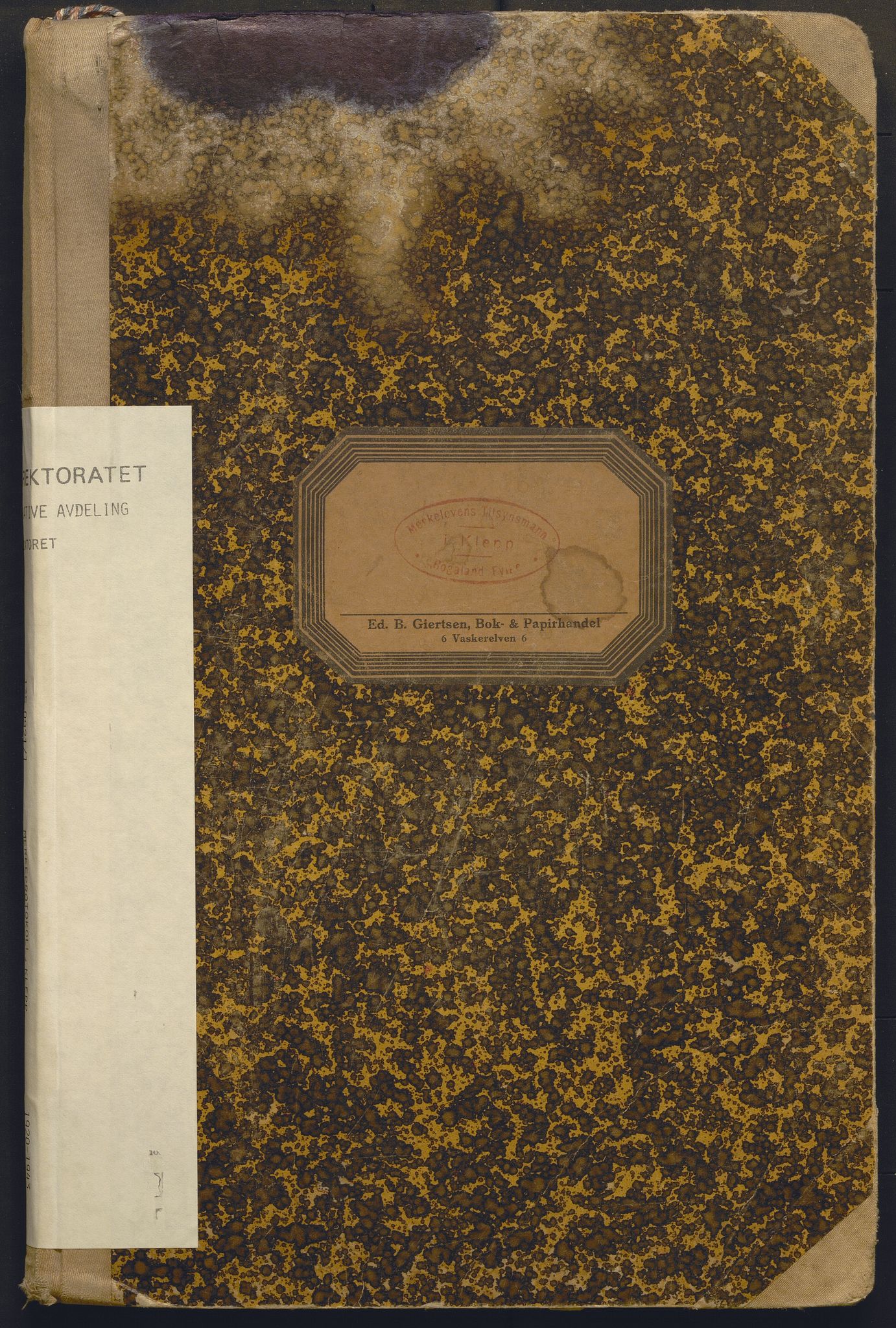 Fiskeridirektoratet - 1 Adm. ledelse - 13 Båtkontoret, AV/SAB-A-2003/I/Ia/Iai/L0056: 135.0921/1 Merkeprotokoll - Klepp, 1920-1943