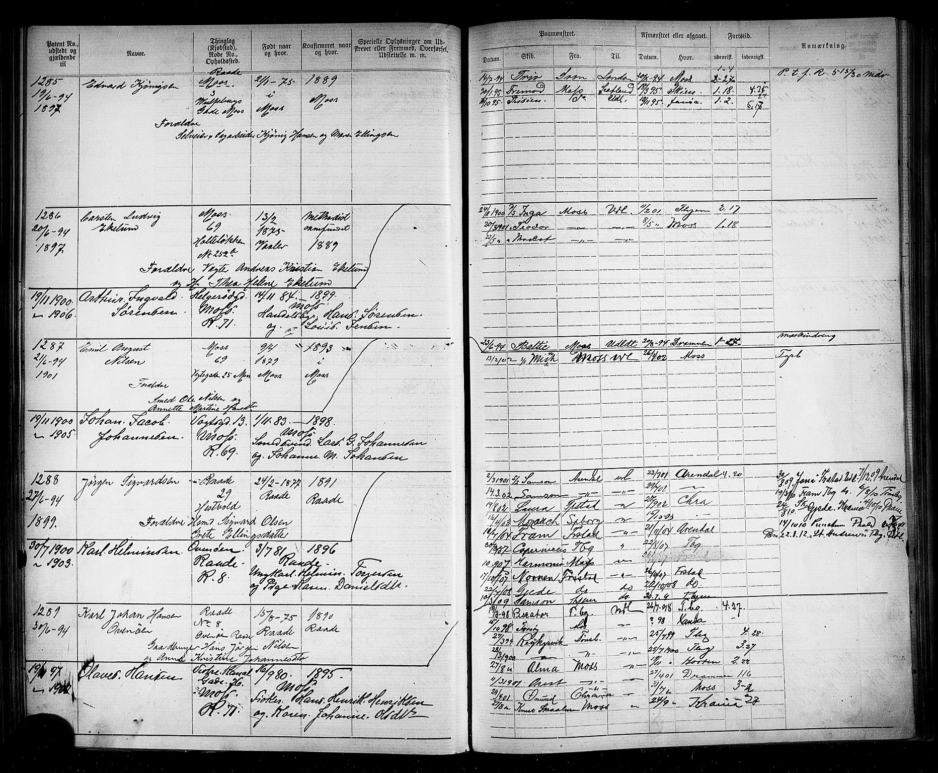 Moss mønstringskontor, AV/SAO-A-10569d/F/Fc/Fca/L0003: Annotasjonsrulle, 1890-1913, p. 91