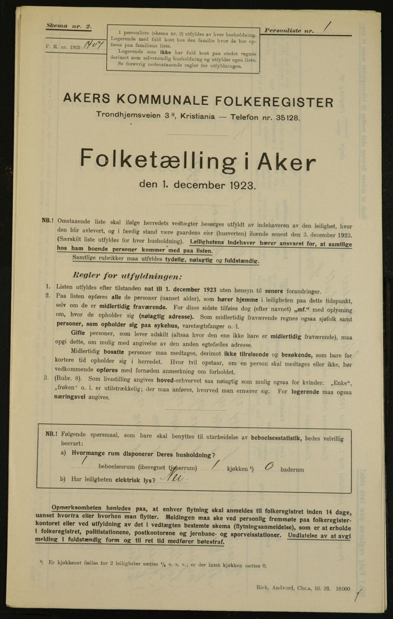 , Municipal Census 1923 for Aker, 1923, p. 31252