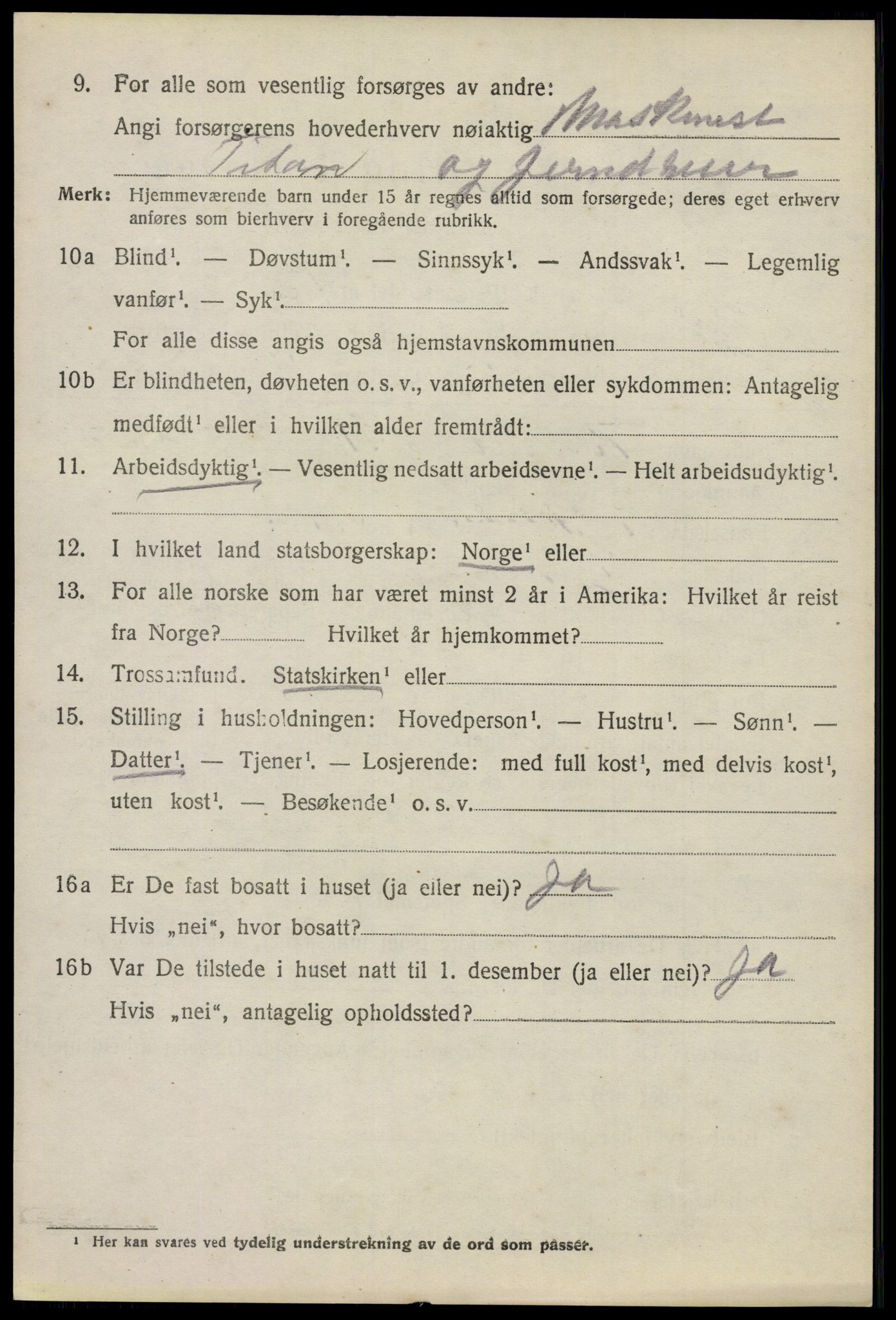 SAO, 1920 census for Glemmen, 1920, p. 9998