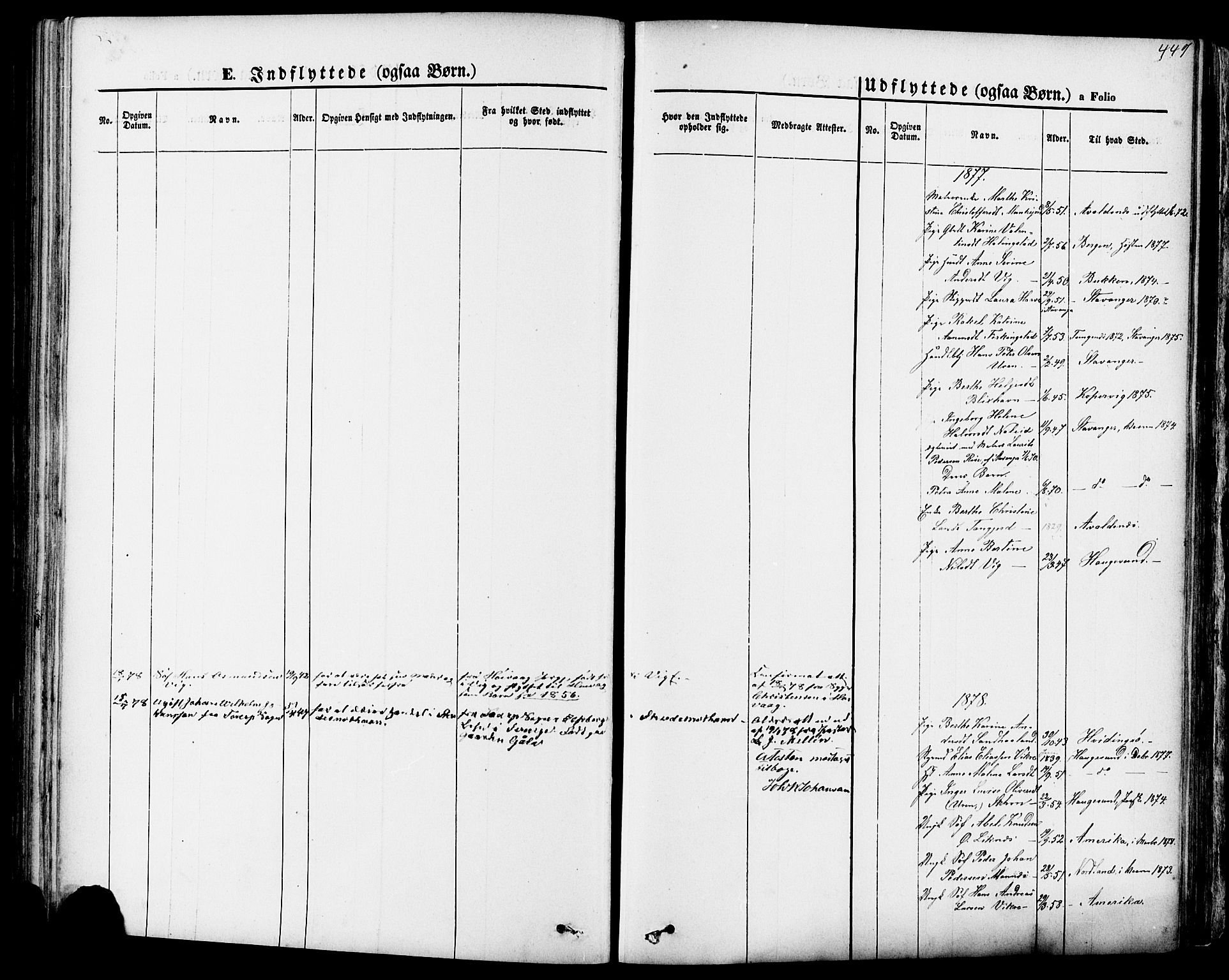Skudenes sokneprestkontor, SAST/A -101849/H/Ha/Haa/L0006: Parish register (official) no. A 4, 1864-1881, p. 447