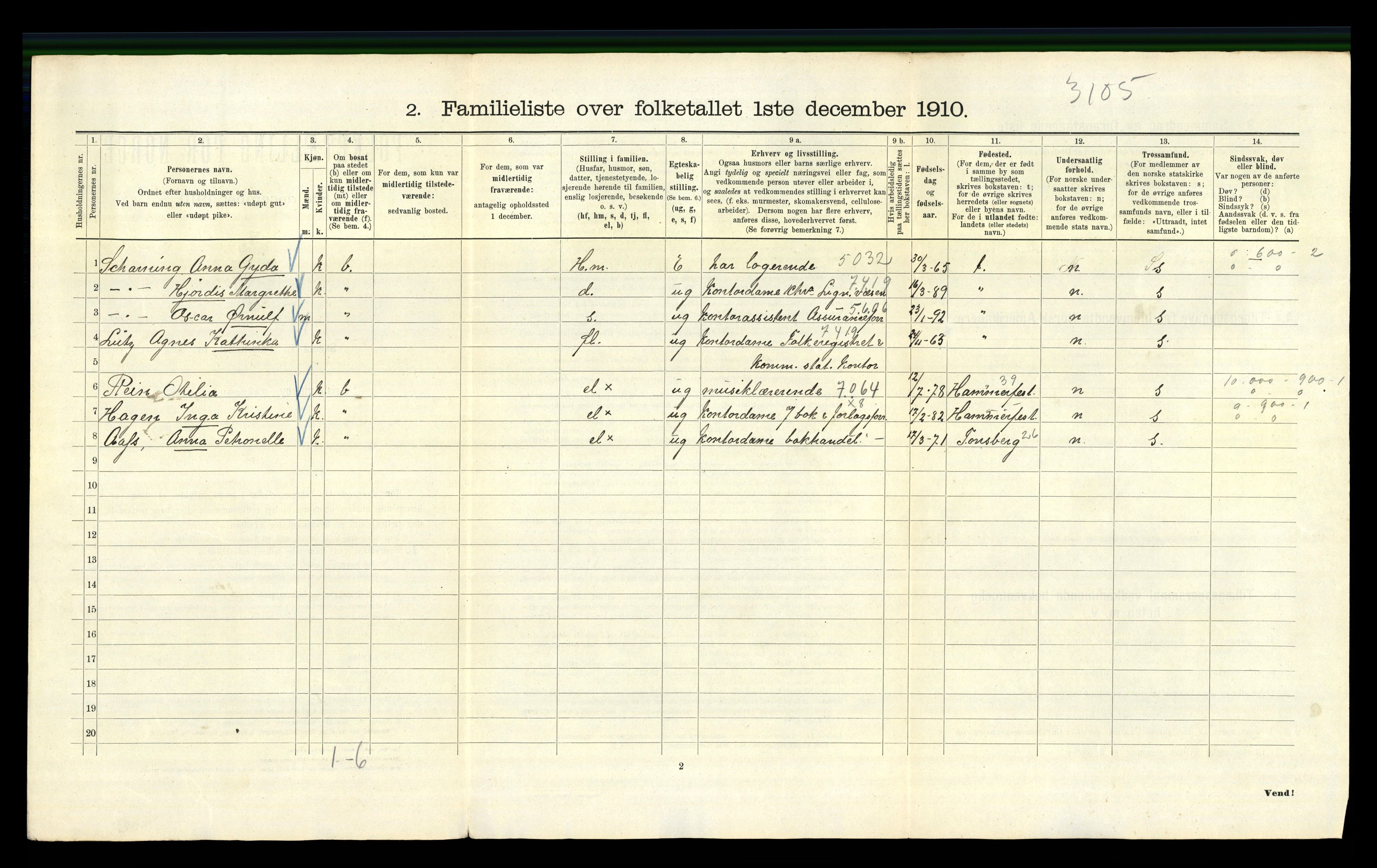 RA, 1910 census for Kristiania, 1910, p. 12838