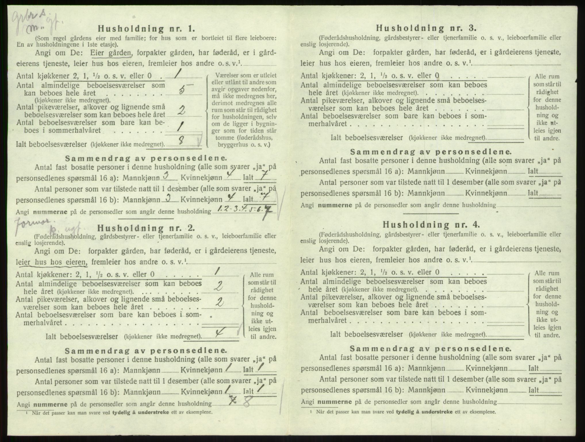 SAB, 1920 census for Lavik, 1920, p. 195