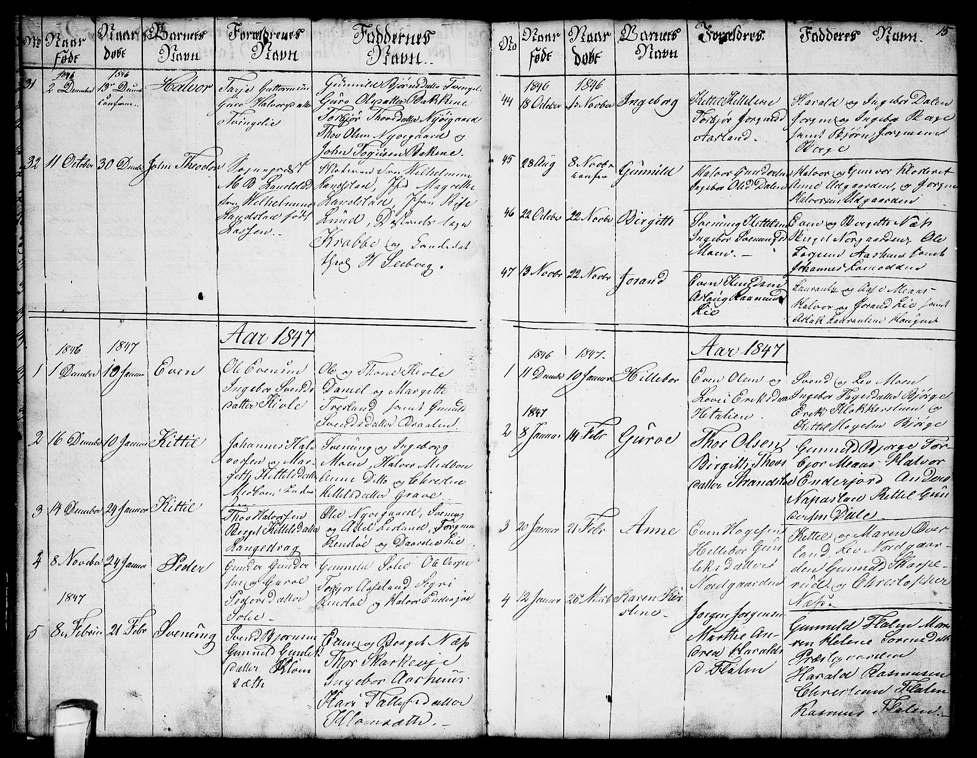 Seljord kirkebøker, SAKO/A-20/G/Ga/L0002: Parish register (copy) no. I 2, 1838-1866, p. 15