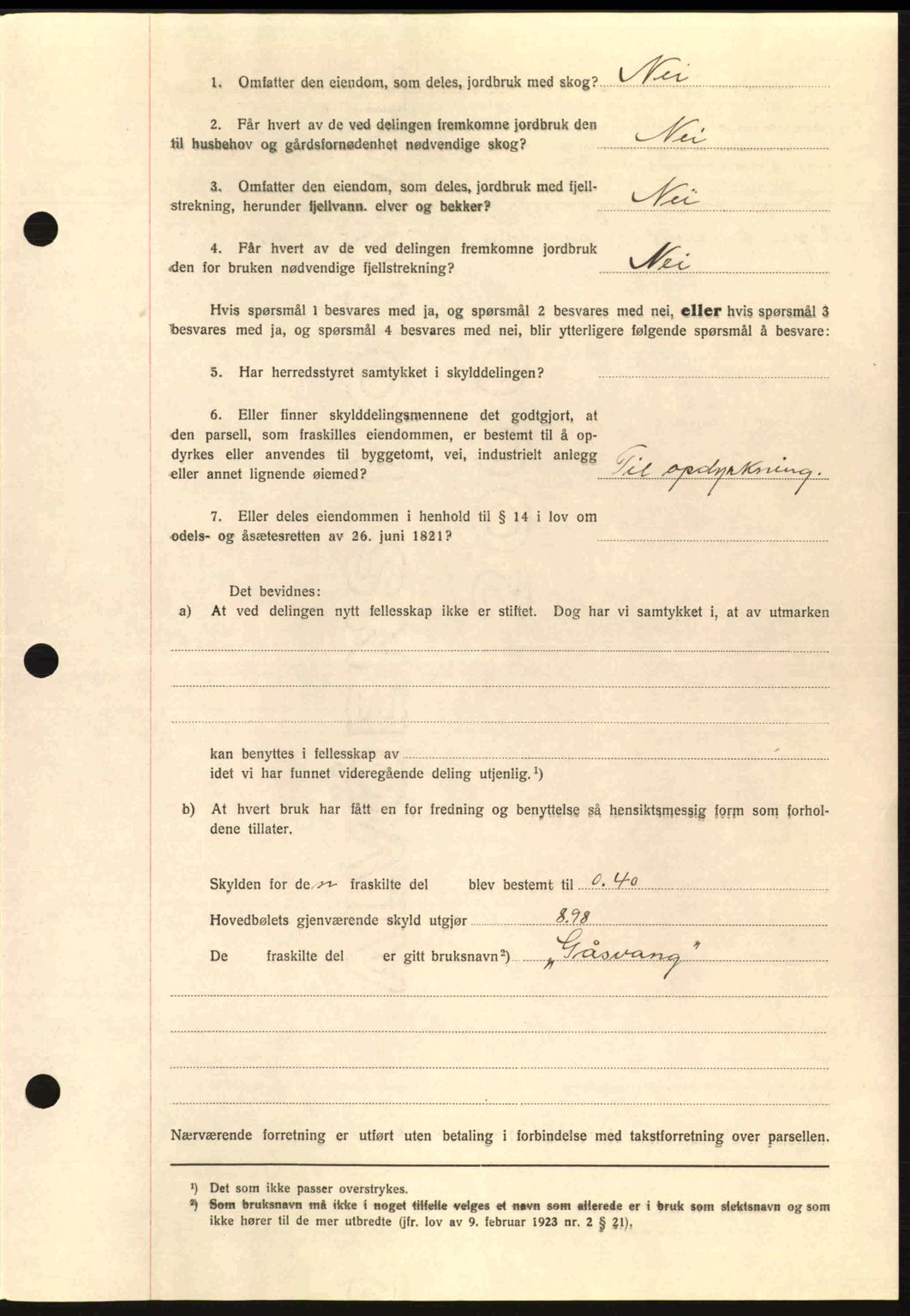 Romsdal sorenskriveri, AV/SAT-A-4149/1/2/2C: Mortgage book no. A7, 1939-1939, Diary no: : 2182/1939