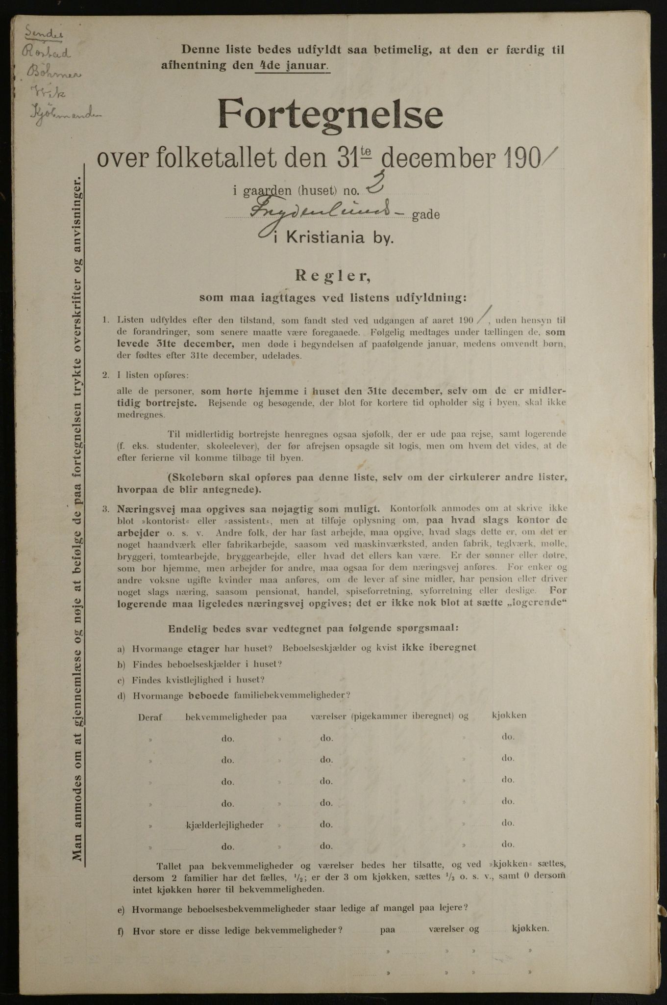 OBA, Municipal Census 1901 for Kristiania, 1901, p. 4498