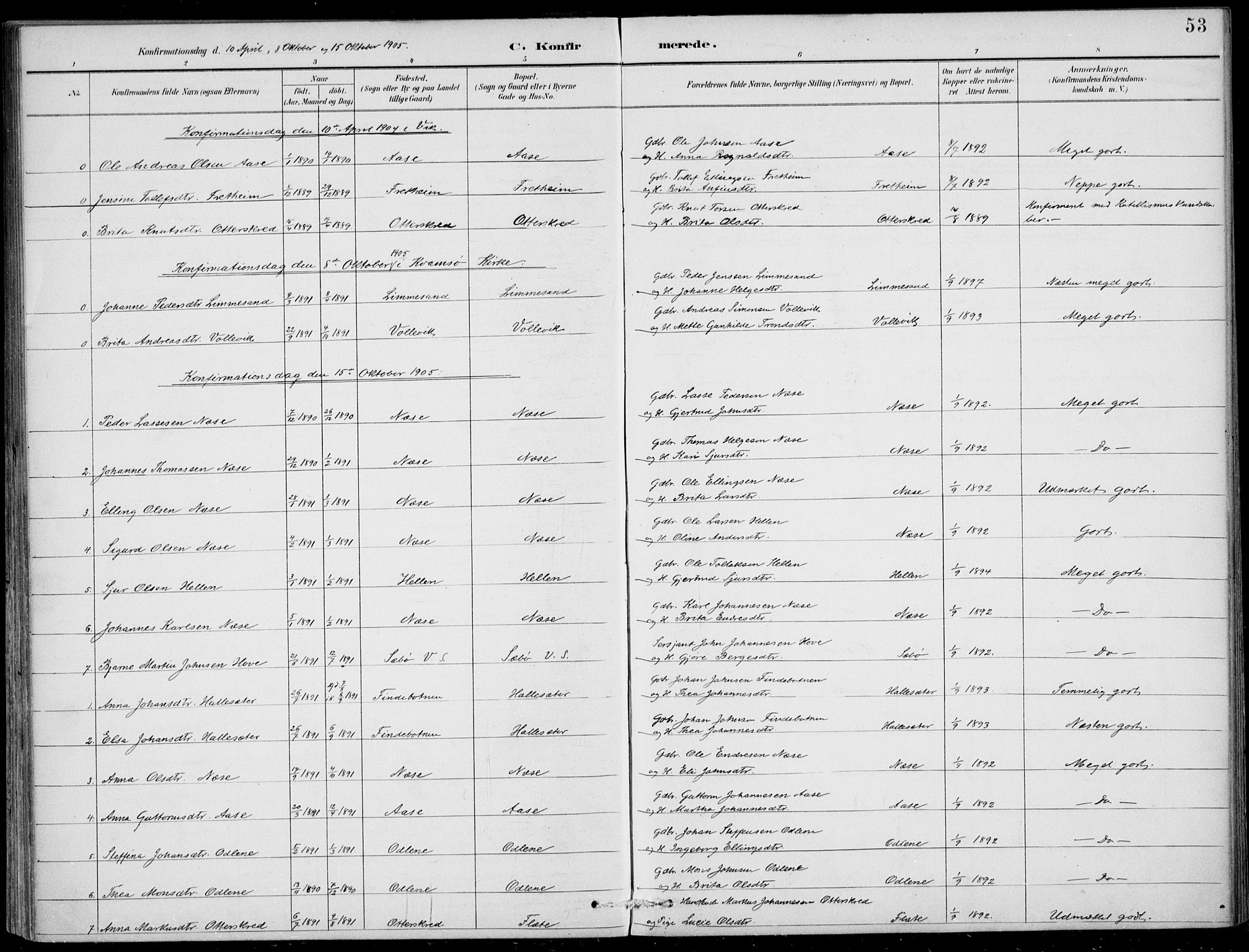 Vik sokneprestembete, SAB/A-81501: Parish register (official) no. C  2, 1891-1910, p. 53