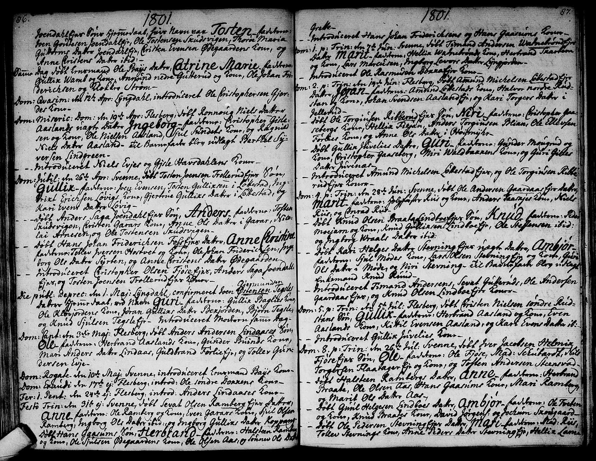 Flesberg kirkebøker, SAKO/A-18/F/Fa/L0004: Parish register (official) no. I 4, 1788-1815, p. 86-87