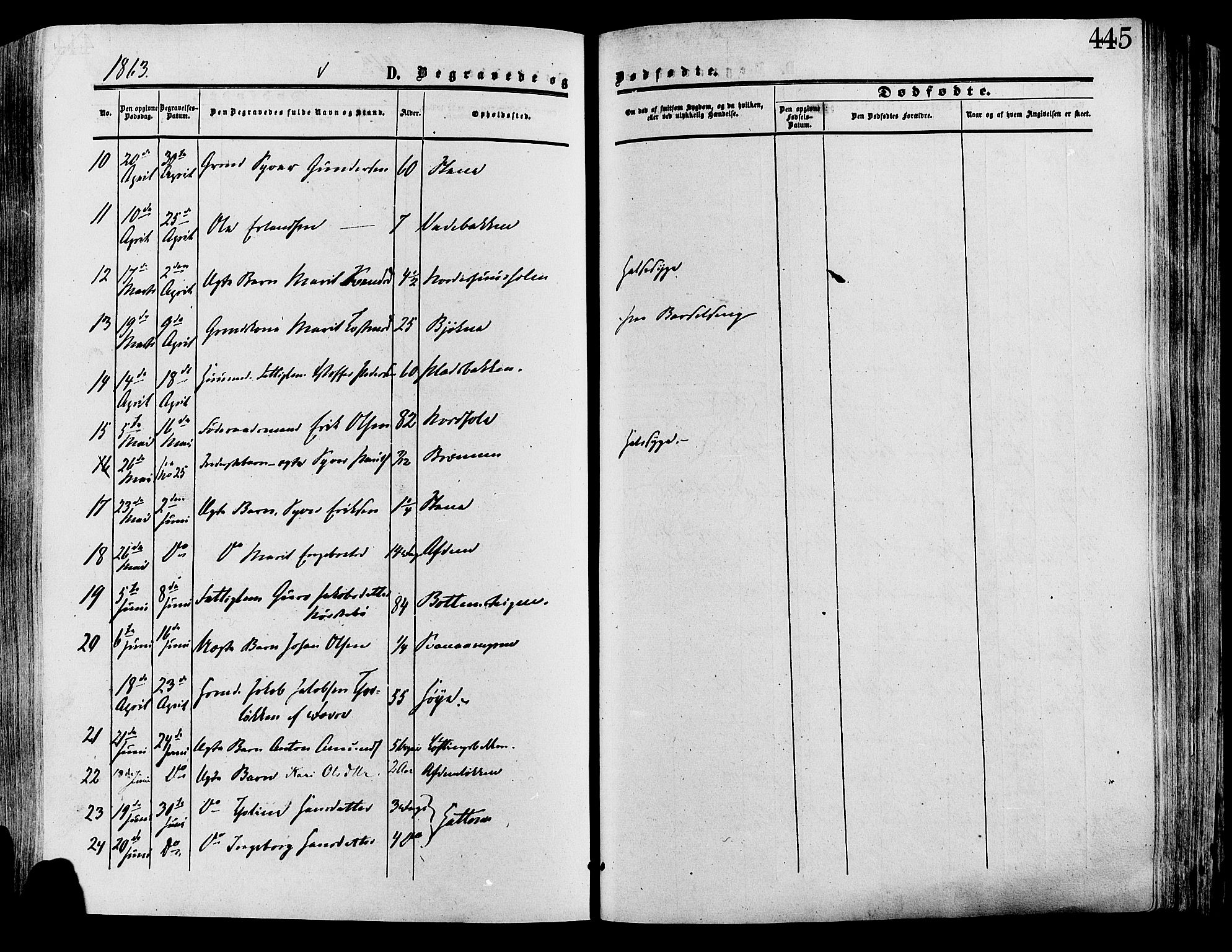 Lesja prestekontor, SAH/PREST-068/H/Ha/Haa/L0008: Parish register (official) no. 8, 1854-1880, p. 445