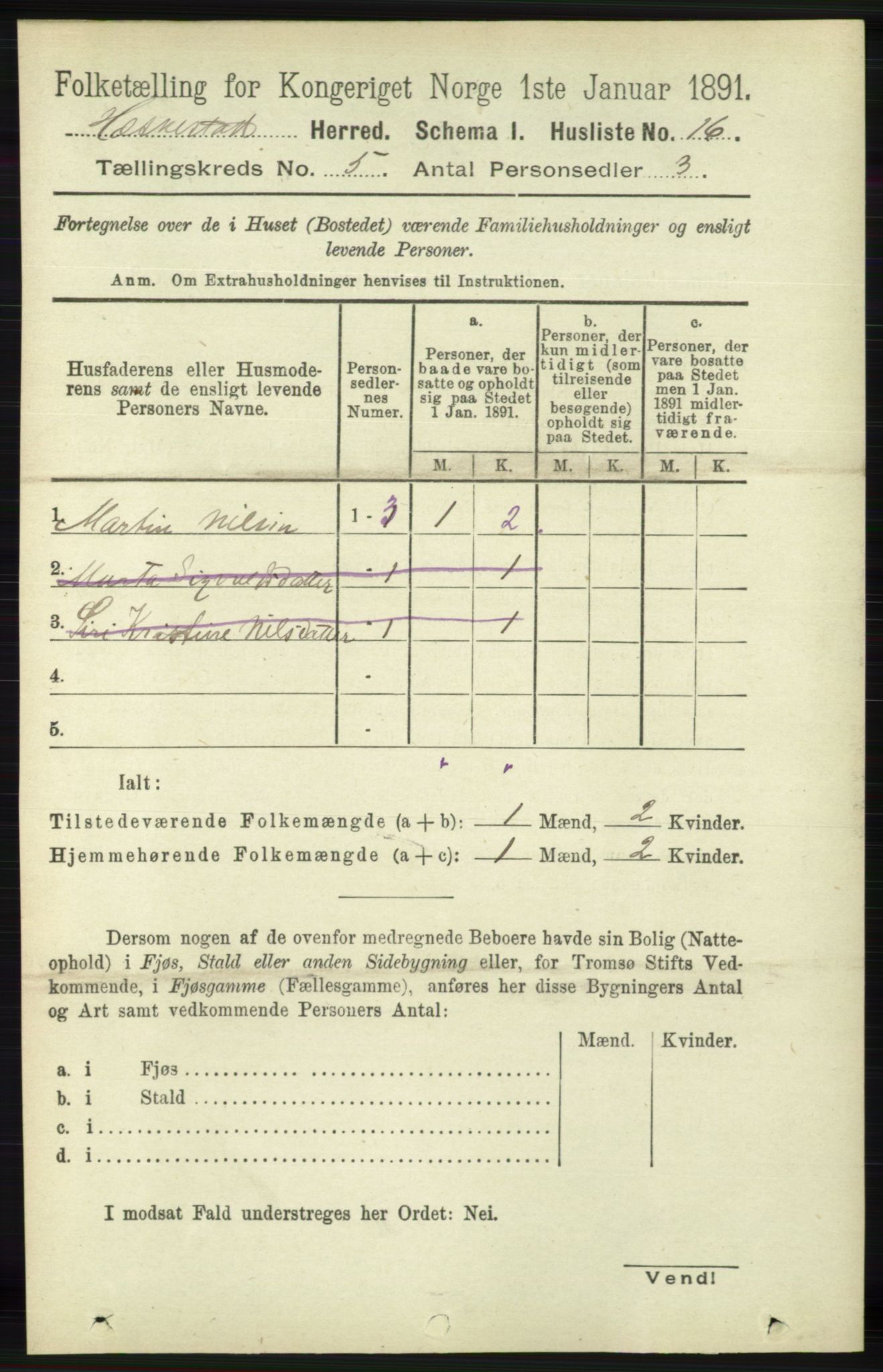 RA, 1891 census for 1113 Heskestad, 1891, p. 861