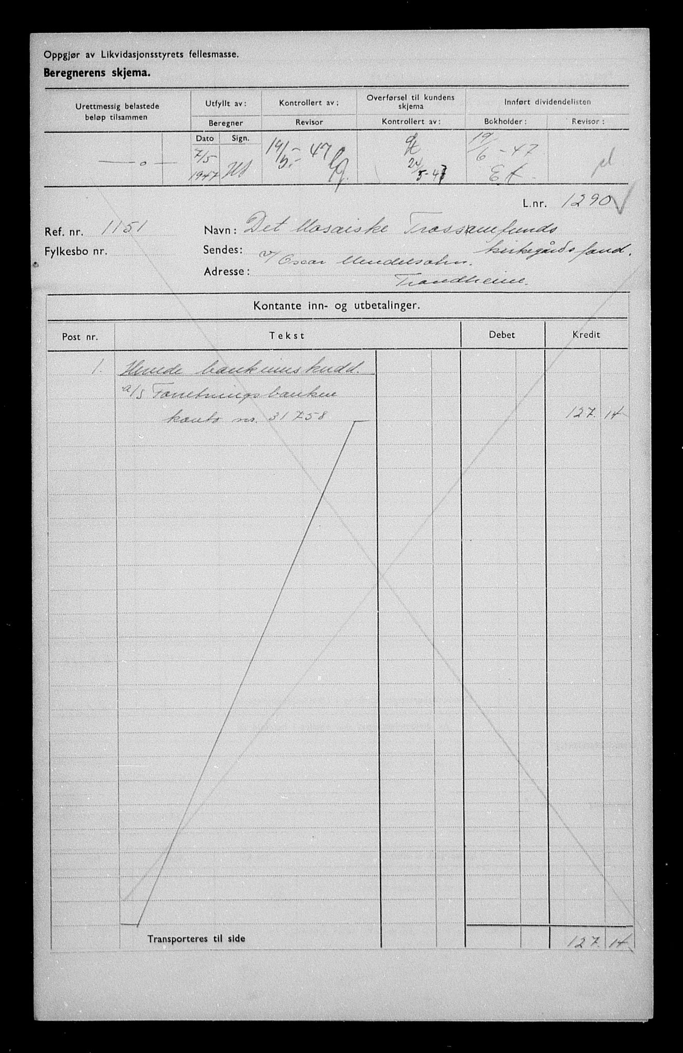 Justisdepartementet, Tilbakeføringskontoret for inndratte formuer, AV/RA-S-1564/H/Hc/Hca/L0906: --, 1945-1947, p. 128