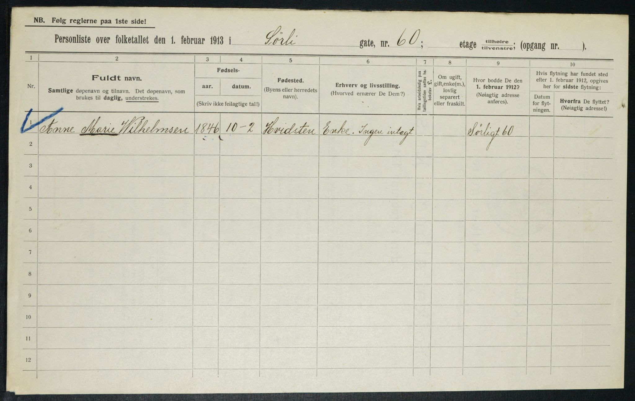 OBA, Municipal Census 1913 for Kristiania, 1913, p. 106956