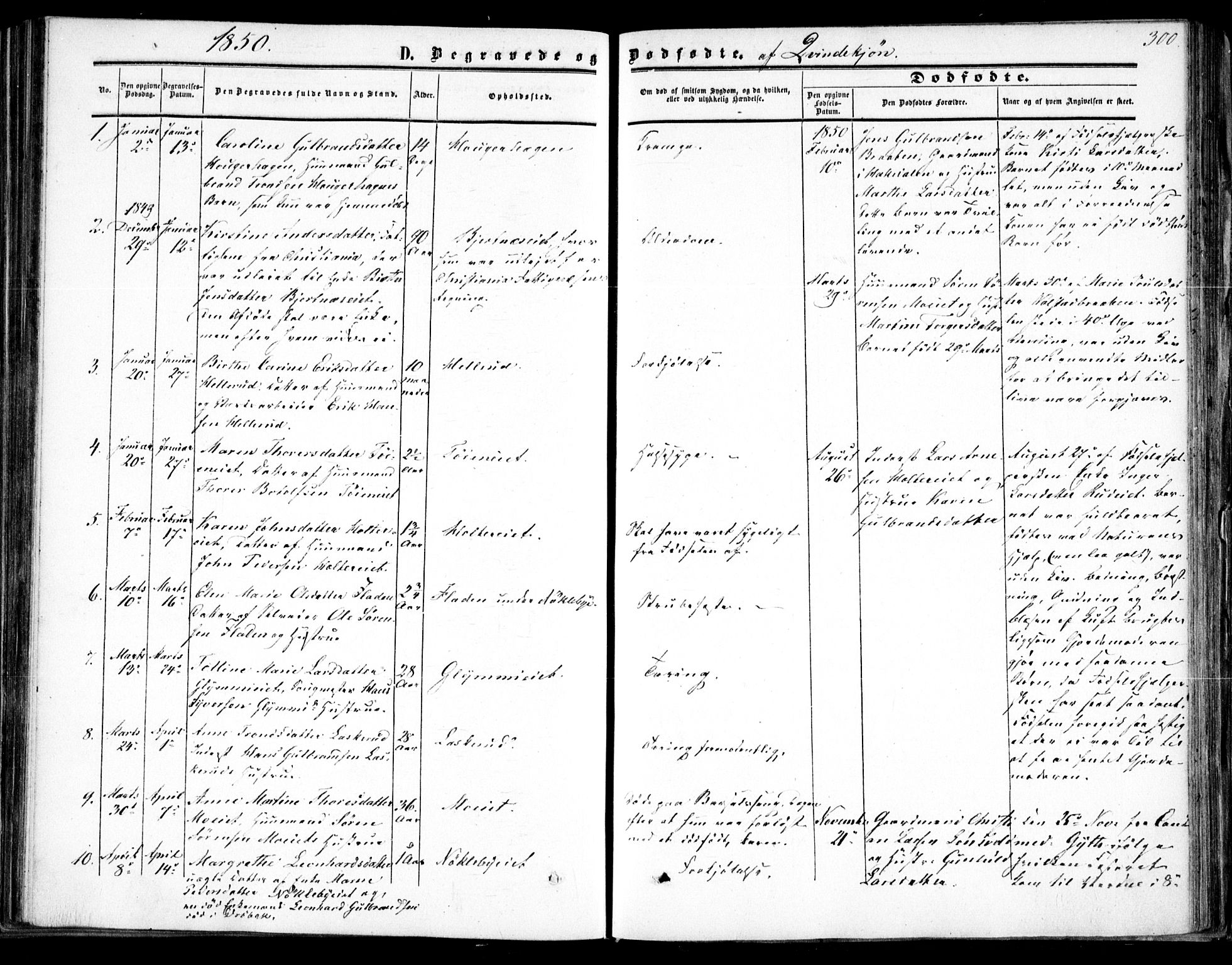 Nittedal prestekontor Kirkebøker, SAO/A-10365a/F/Fa/L0005: Parish register (official) no. I 5, 1850-1862, p. 300