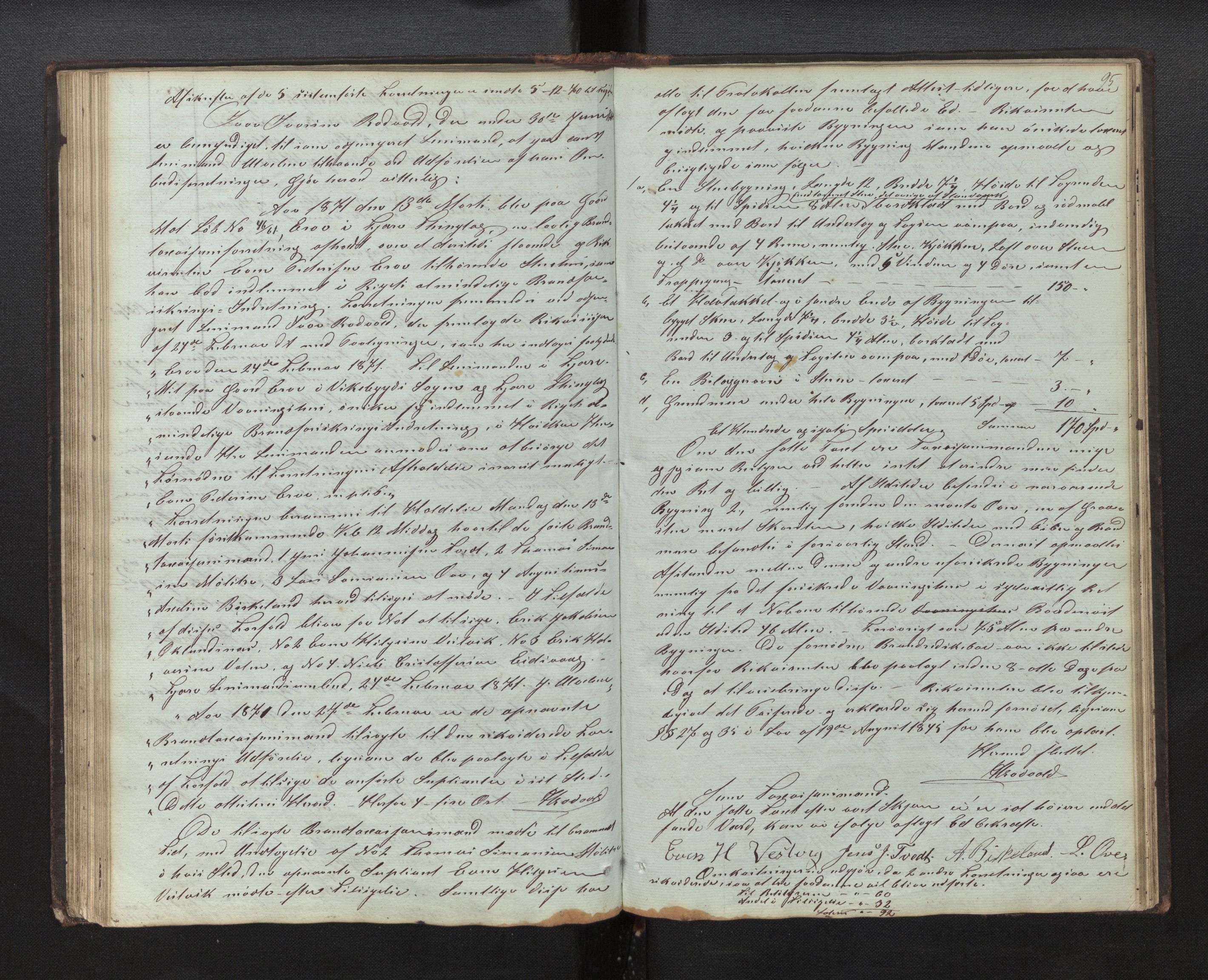 Lensmannen i Sveio, AV/SAB-A-35301/0012/L0001: Branntakstprotokoll, 1846-1874, p. 94b-95a