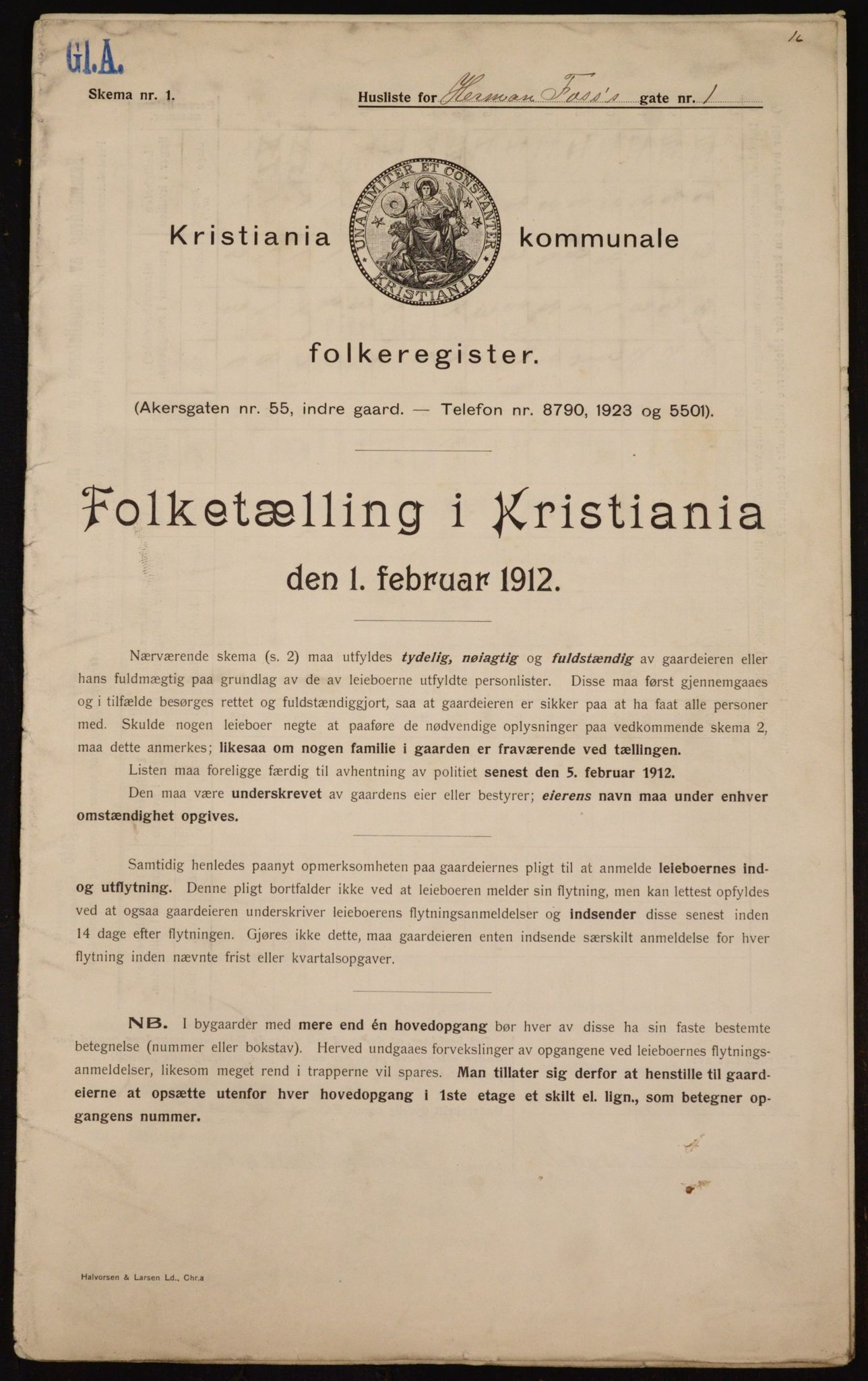 OBA, Municipal Census 1912 for Kristiania, 1912, p. 38936