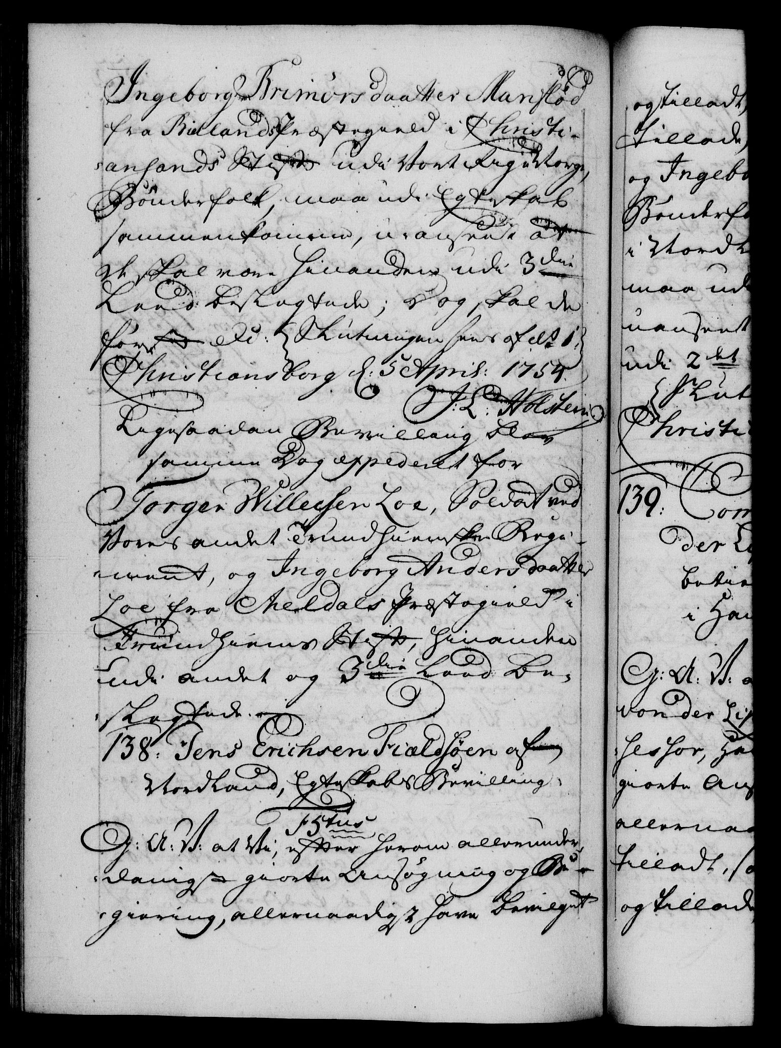 Danske Kanselli 1572-1799, AV/RA-EA-3023/F/Fc/Fca/Fcaa/L0038: Norske registre, 1753-1754, p. 673b