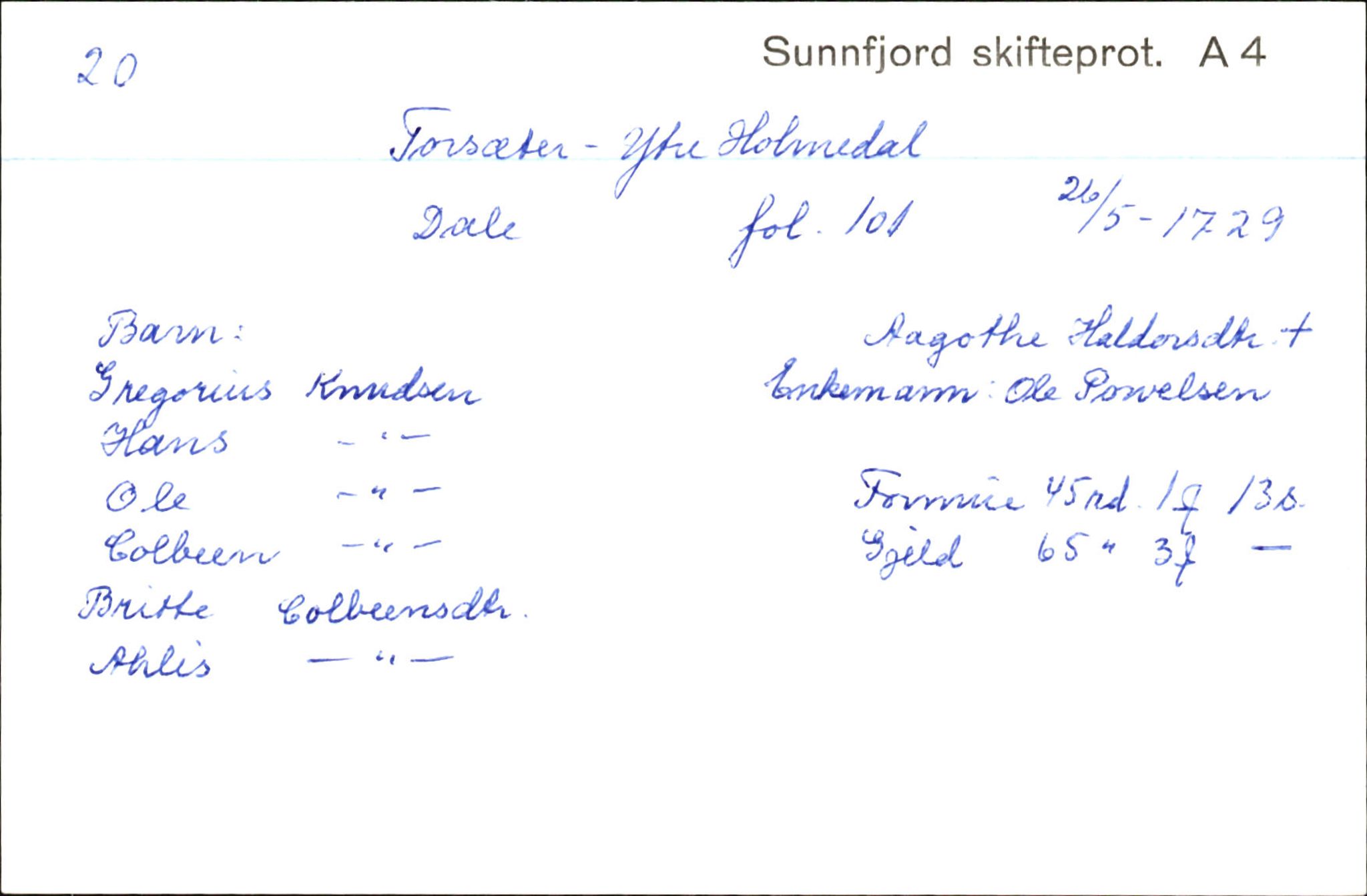 Skiftekort ved Statsarkivet i Bergen, SAB/SKIFTEKORT/003/L0003: Skifteprotokoll nr. 4-5, 1737-1751, p. 310