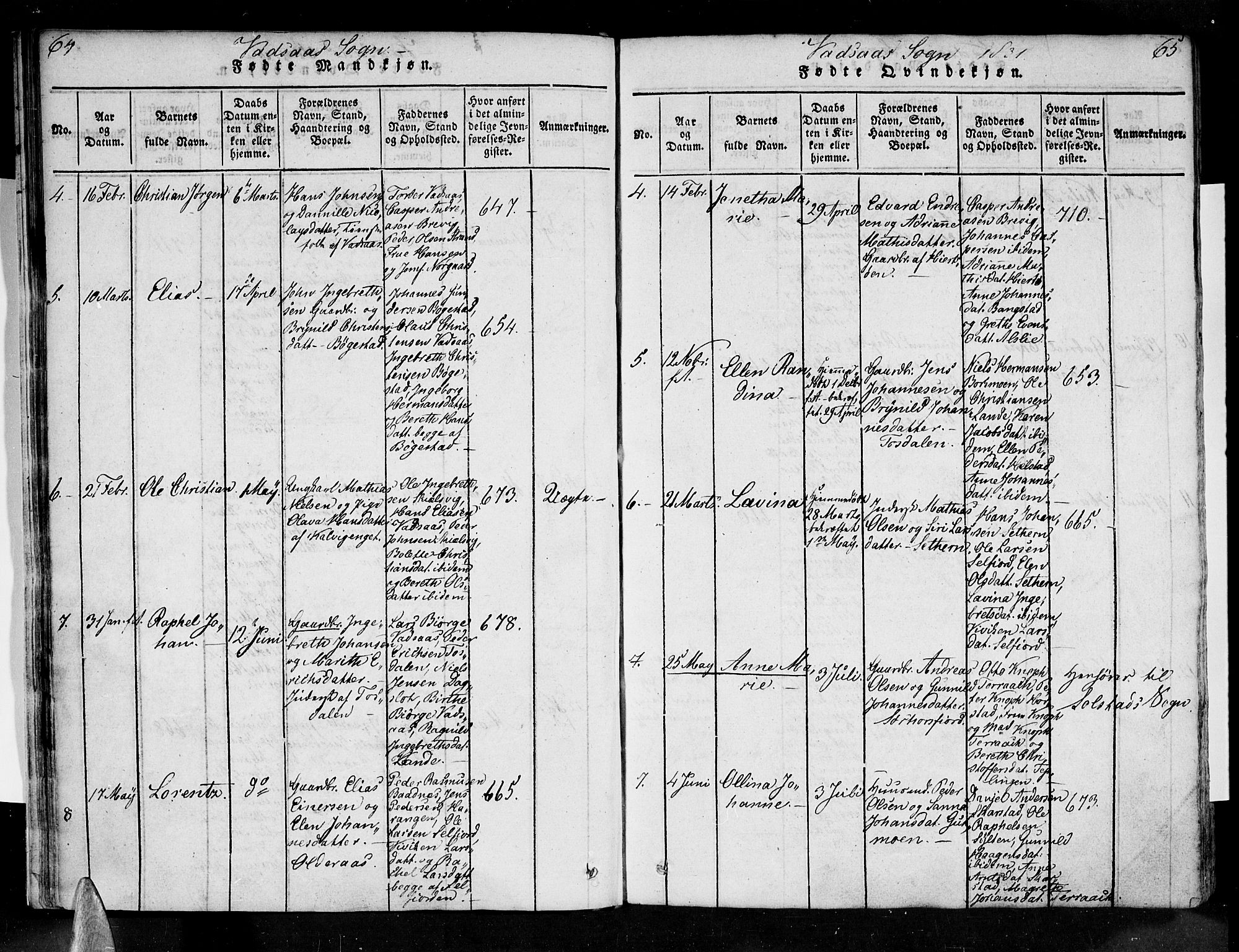 Ministerialprotokoller, klokkerbøker og fødselsregistre - Nordland, AV/SAT-A-1459/810/L0142: Parish register (official) no. 810A06 /1, 1819-1841, p. 64-65