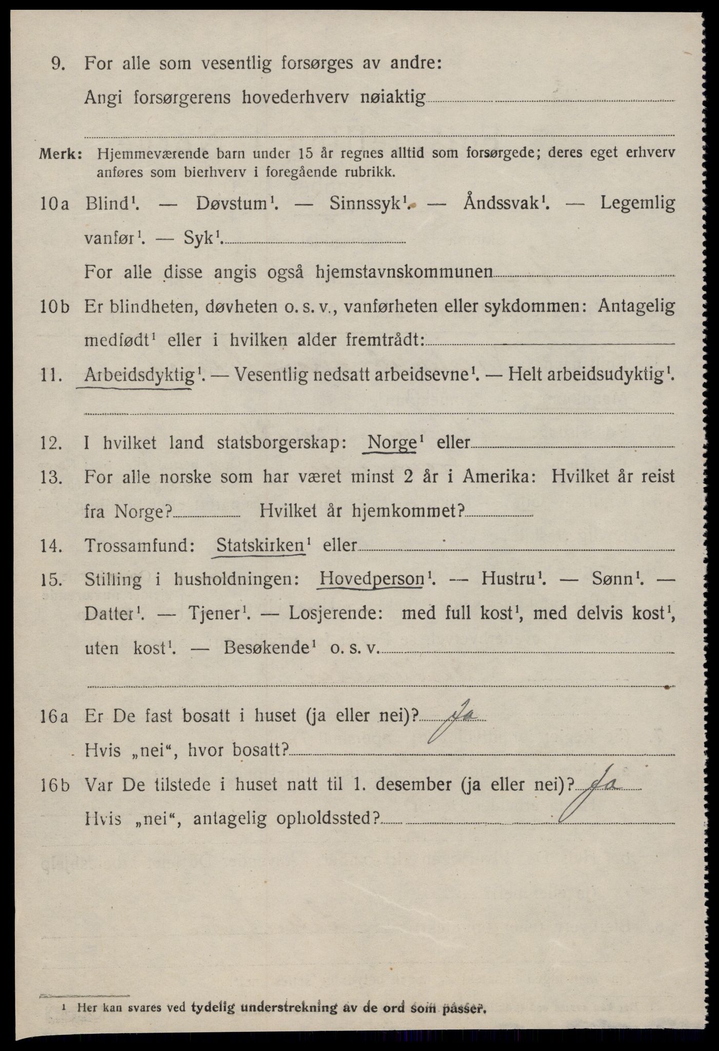 SAT, 1920 census for Straumsnes, 1920, p. 856