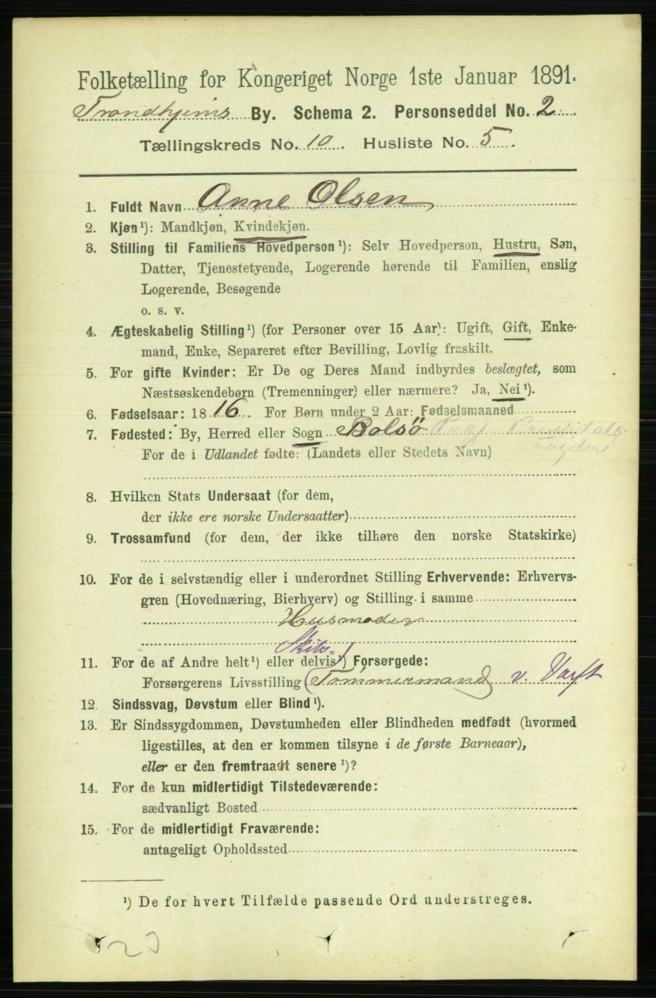 RA, 1891 census for 1601 Trondheim, 1891, p. 8417