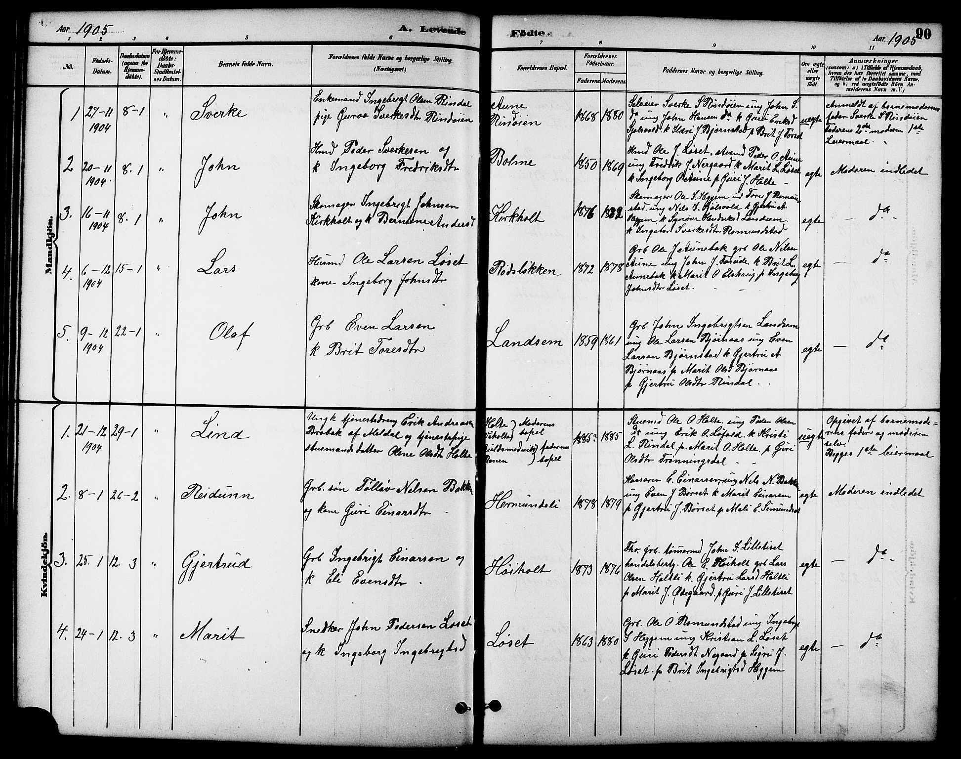 Ministerialprotokoller, klokkerbøker og fødselsregistre - Møre og Romsdal, AV/SAT-A-1454/598/L1078: Parish register (copy) no. 598C03, 1892-1909, p. 90