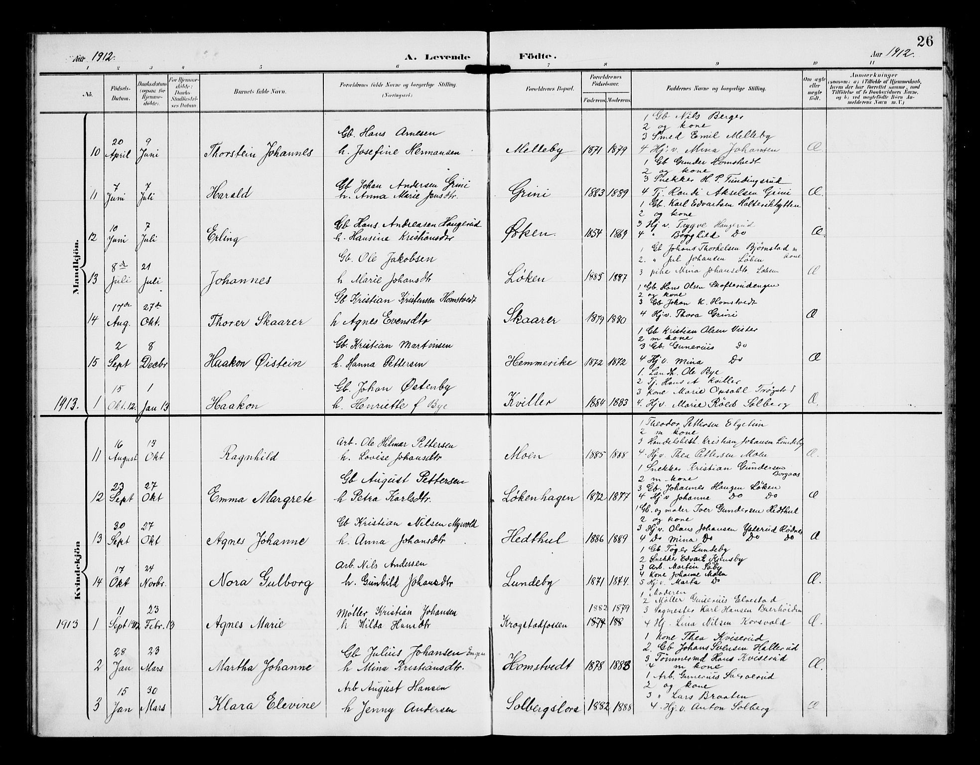 Eidsberg prestekontor Kirkebøker, AV/SAO-A-10905/G/Gb/L0001: Parish register (copy) no. II 1, 1903-1914, p. 26