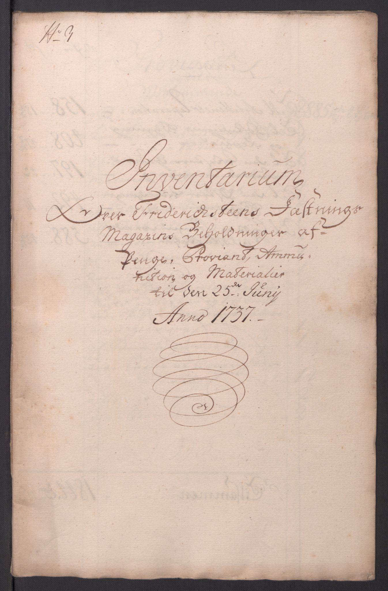 Kommanderende general (KG I) med Det norske krigsdirektorium, AV/RA-EA-5419/D/L0154: Fredriksten festning: Brev, inventarfortegnelser og regnskapsekstrakter, 1730-1739, p. 503