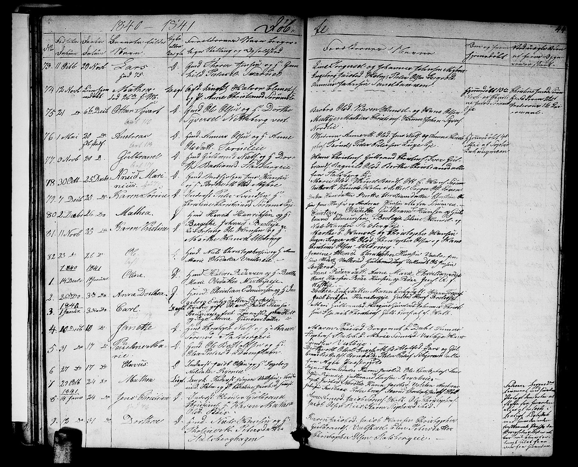 Skedsmo prestekontor Kirkebøker, AV/SAO-A-10033a/G/Ga/L0001: Parish register (copy) no. I 1, 1830-1854, p. 44