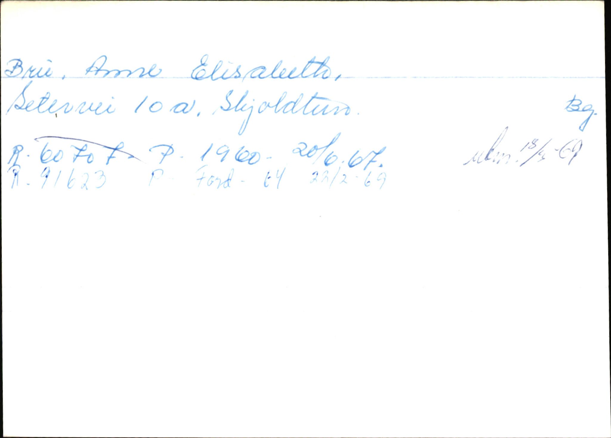 Statens vegvesen, Hordaland vegkontor, SAB/A-5201/2/Ha/L0007: R-eierkort B, 1920-1971, p. 1