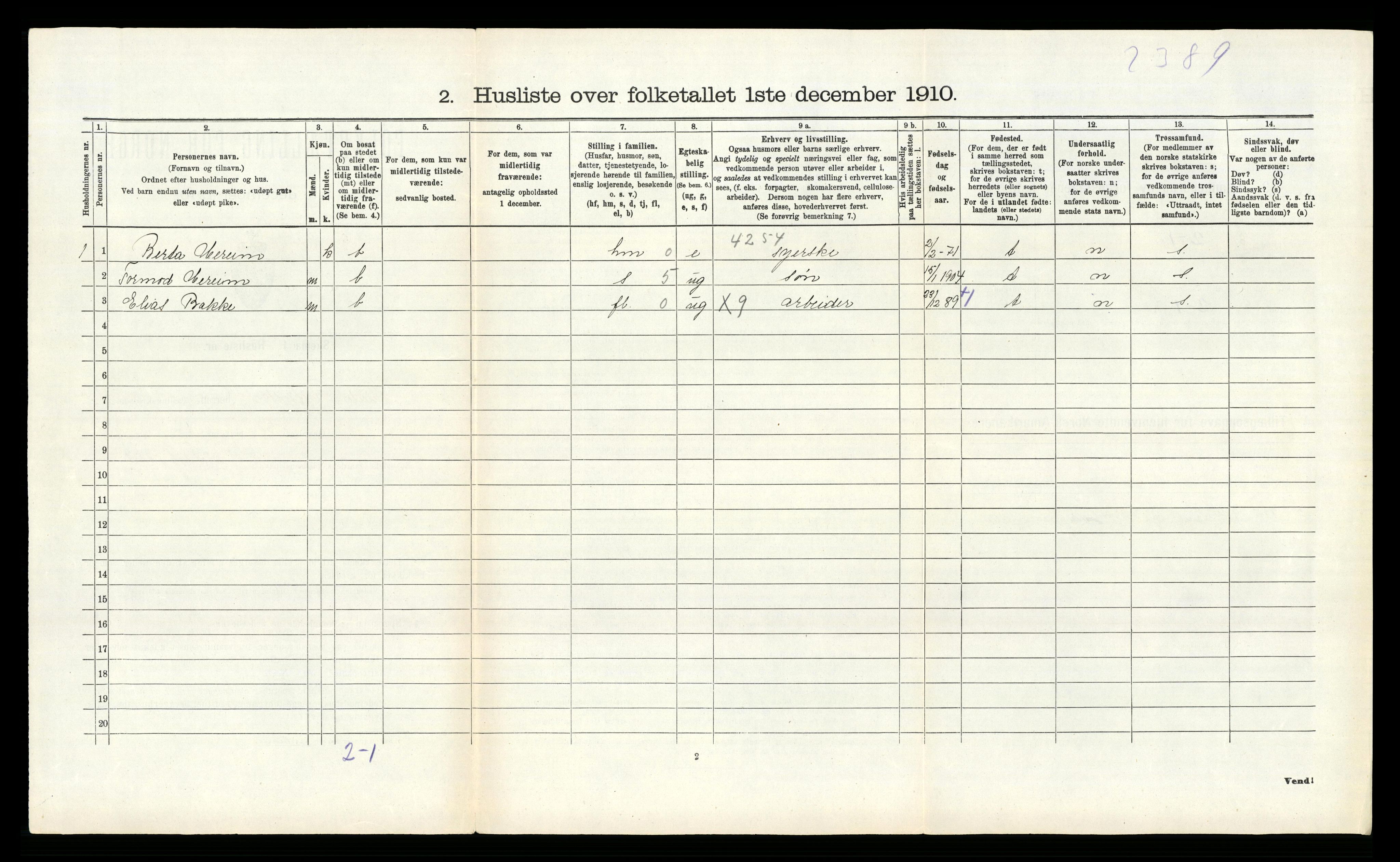 RA, 1910 census for Sauda, 1910, p. 251