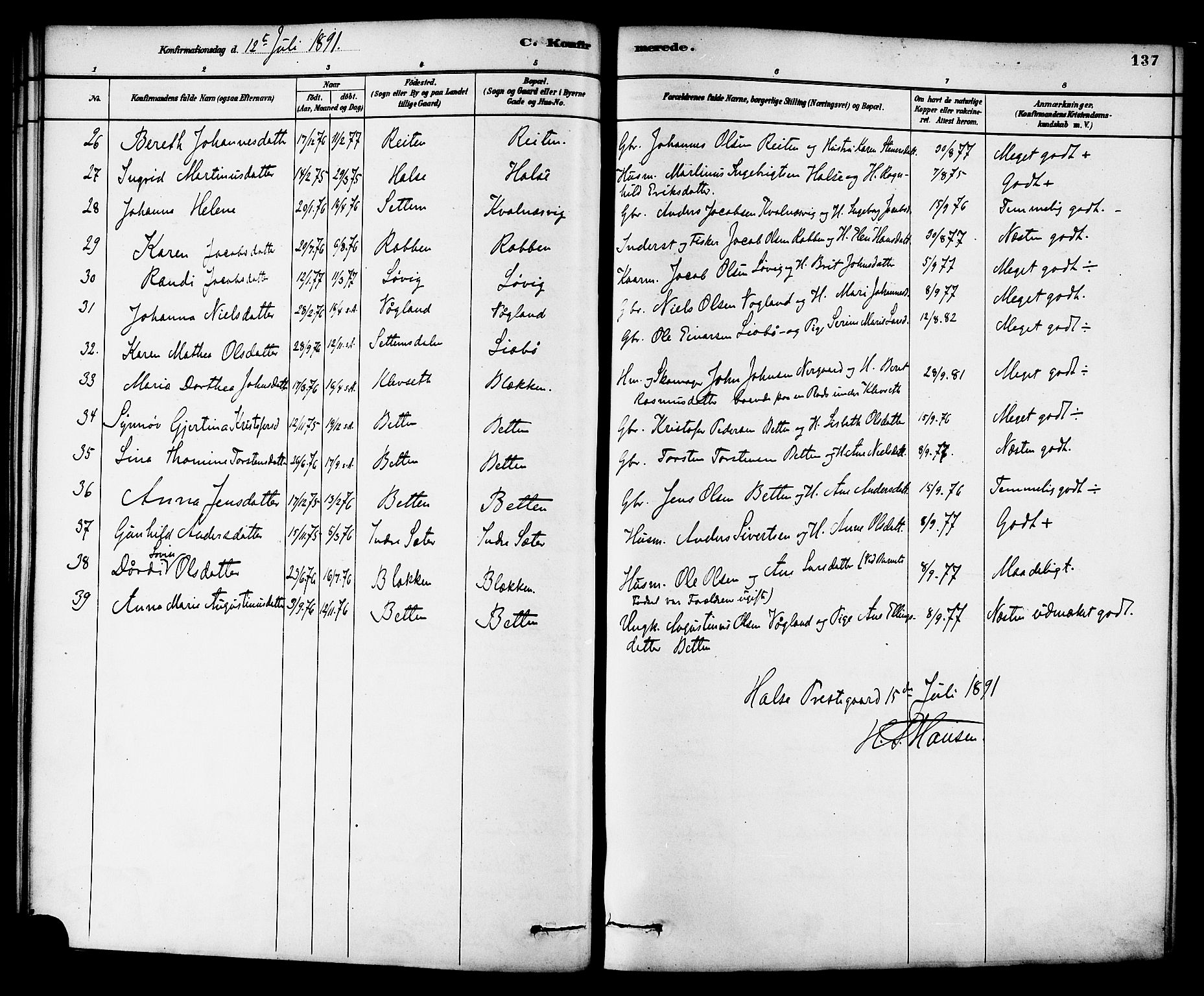 Ministerialprotokoller, klokkerbøker og fødselsregistre - Møre og Romsdal, SAT/A-1454/576/L0885: Parish register (official) no. 576A03, 1880-1898, p. 137