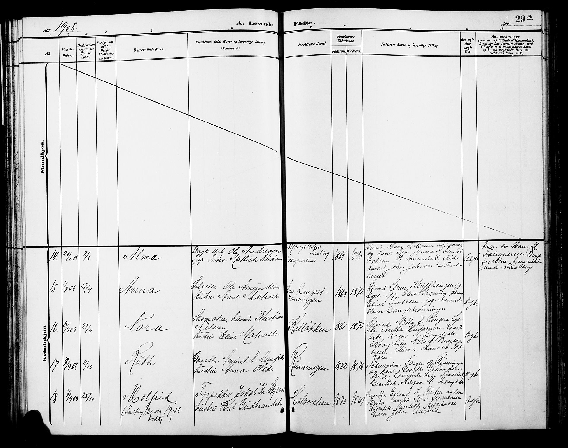Østre Gausdal prestekontor, SAH/PREST-092/H/Ha/Hab/L0003: Parish register (copy) no. 3, 1894-1915, p. 29m