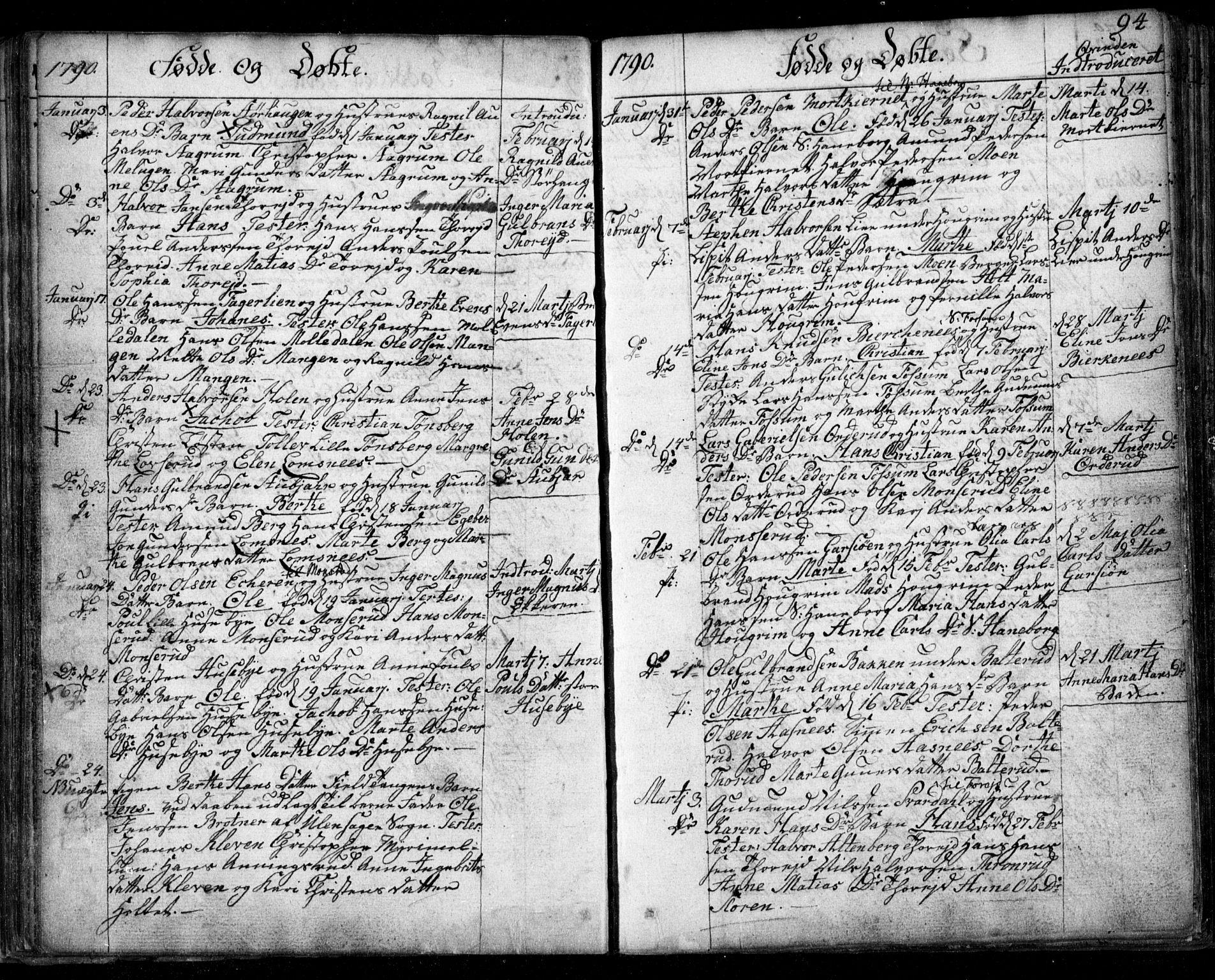 Aurskog prestekontor Kirkebøker, SAO/A-10304a/F/Fa/L0003: Parish register (official) no. I 3, 1767-1807, p. 94