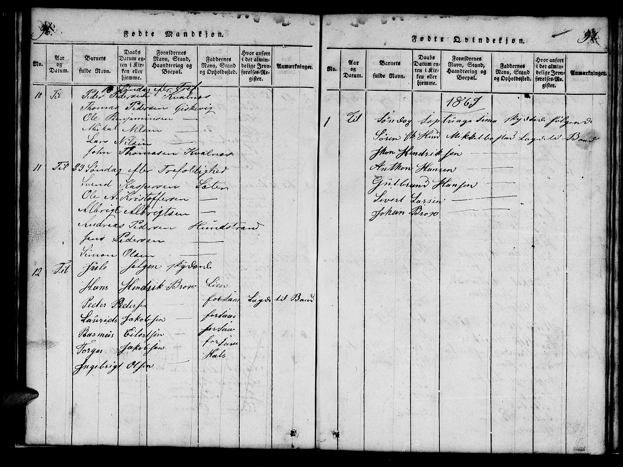 Tranøy sokneprestkontor, SATØ/S-1313/I/Ia/Iab/L0009klokker: Parish register (copy) no. 9, 1829-1834, p. 96-97